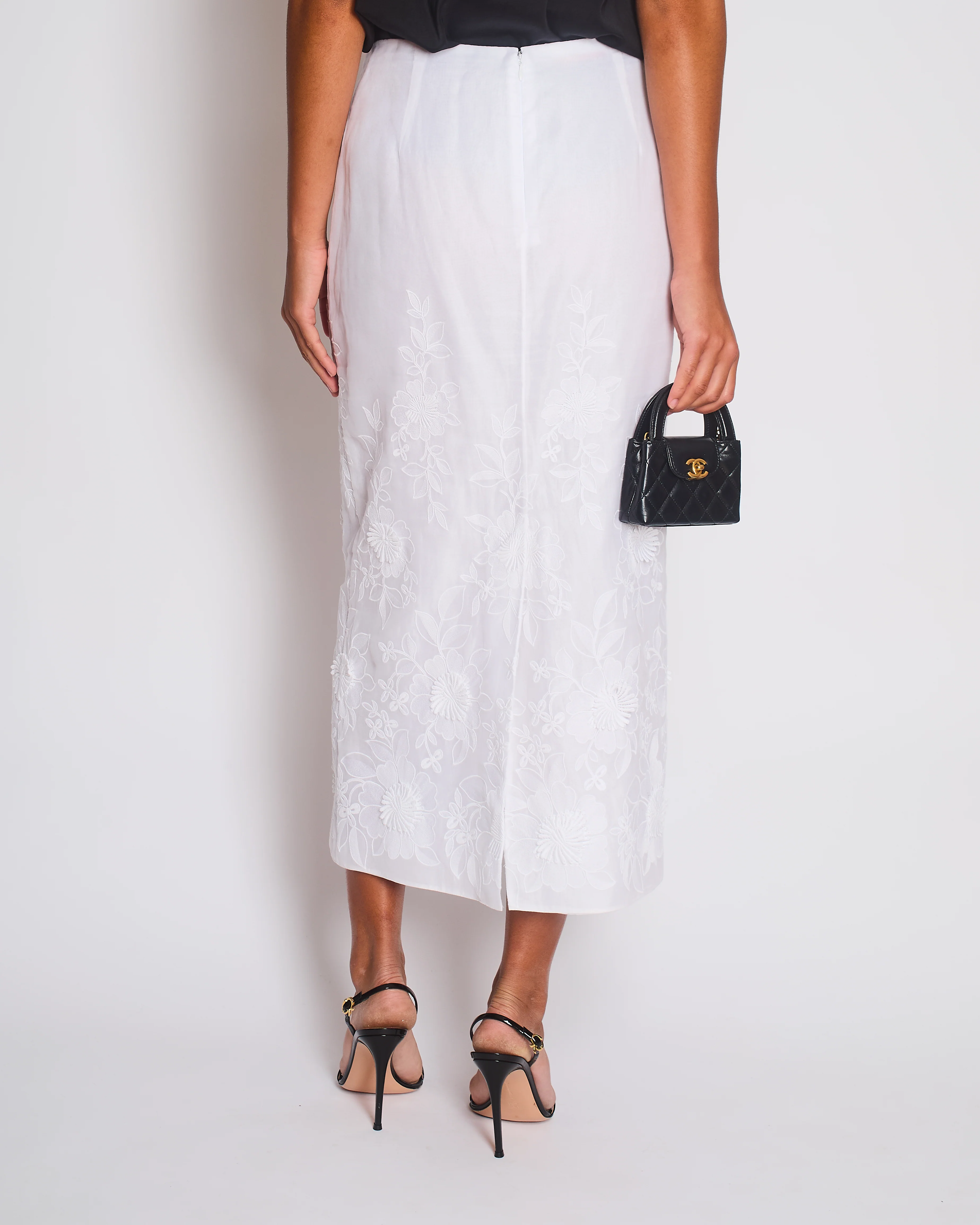 Valentino White Floral Embroidered Maxi Skirt Size IT 42 (UK 10) RRP £2,800 - Image 5
