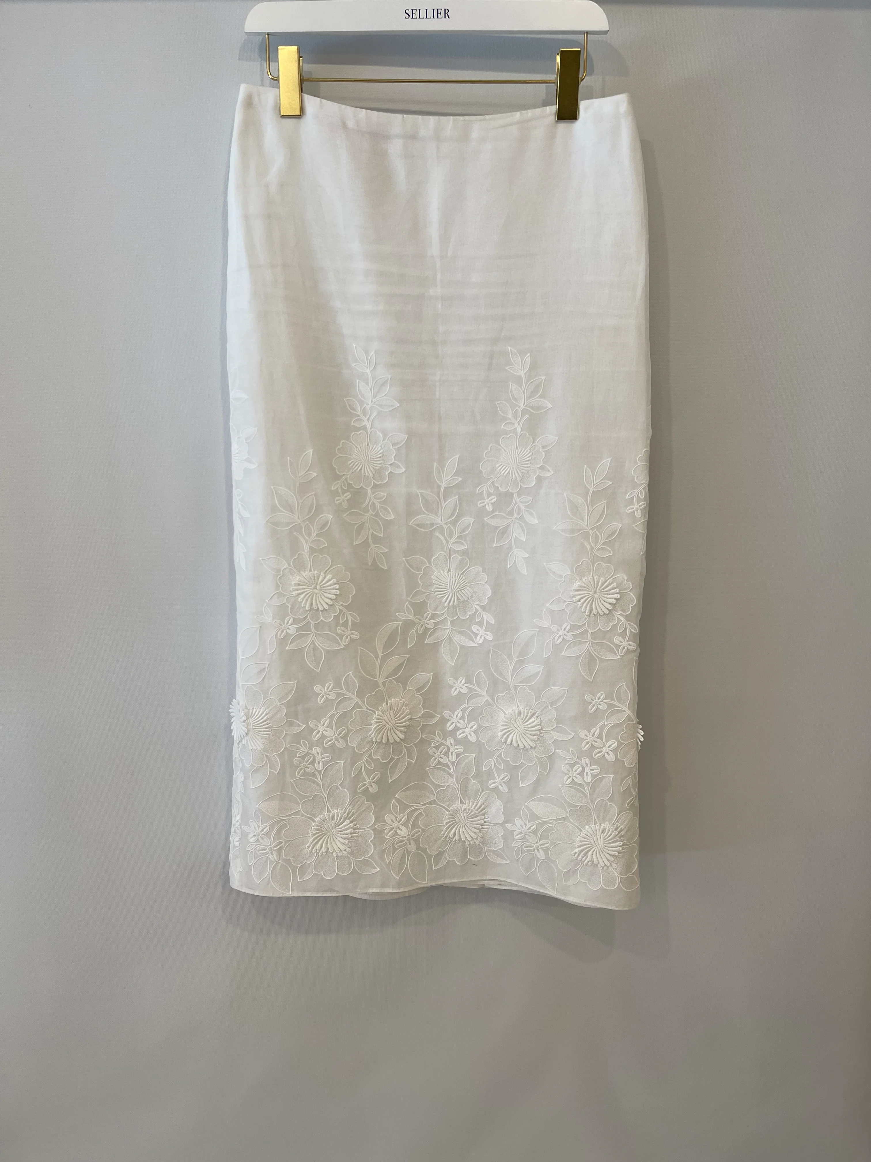 Valentino White Floral Embroidered Maxi Skirt Size IT 42 (UK 10) RRP £2,800 - Image 9