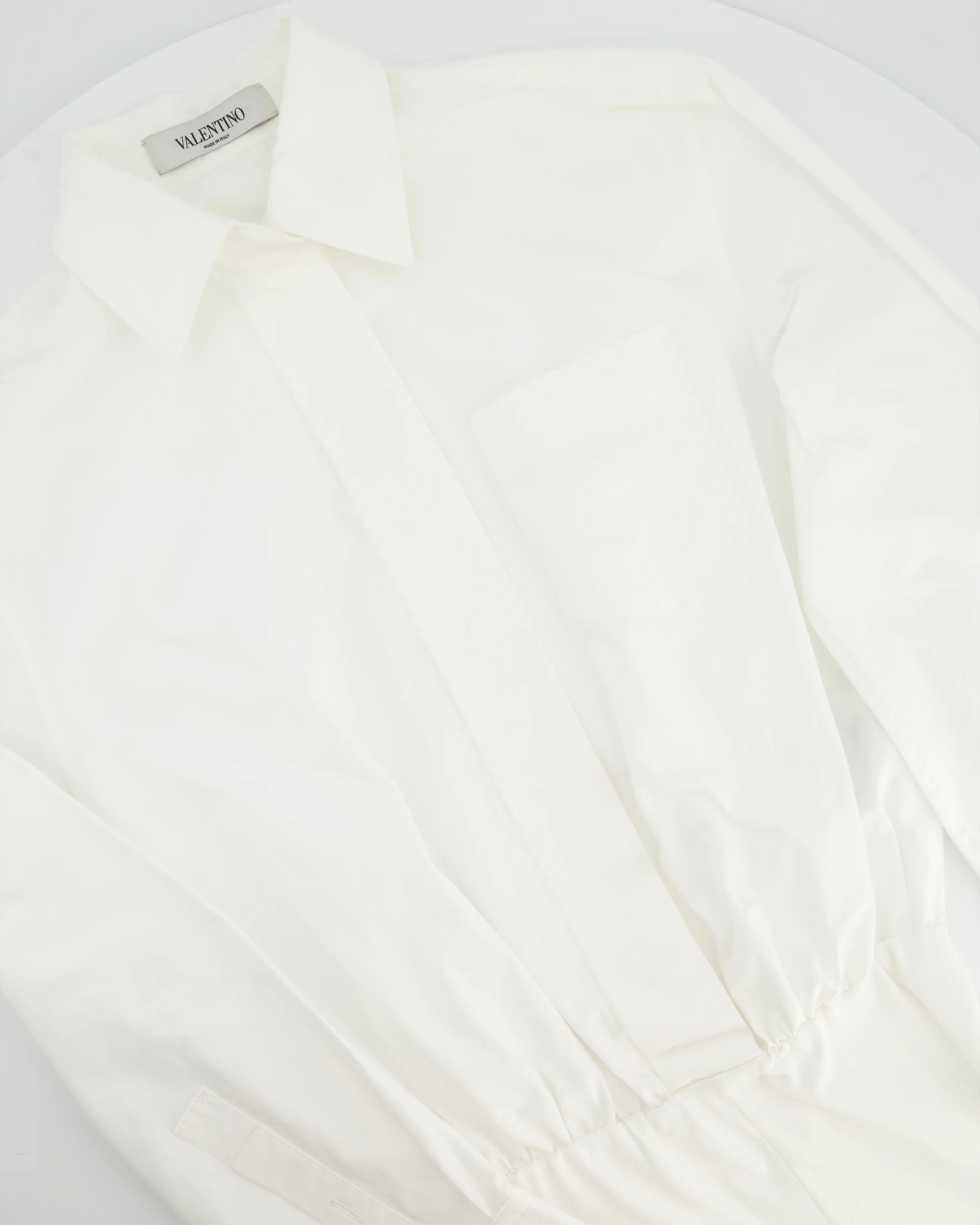 Valentino White Long Sleeve Cotton Button Down Playsuit Size IT 36 (UK 4)