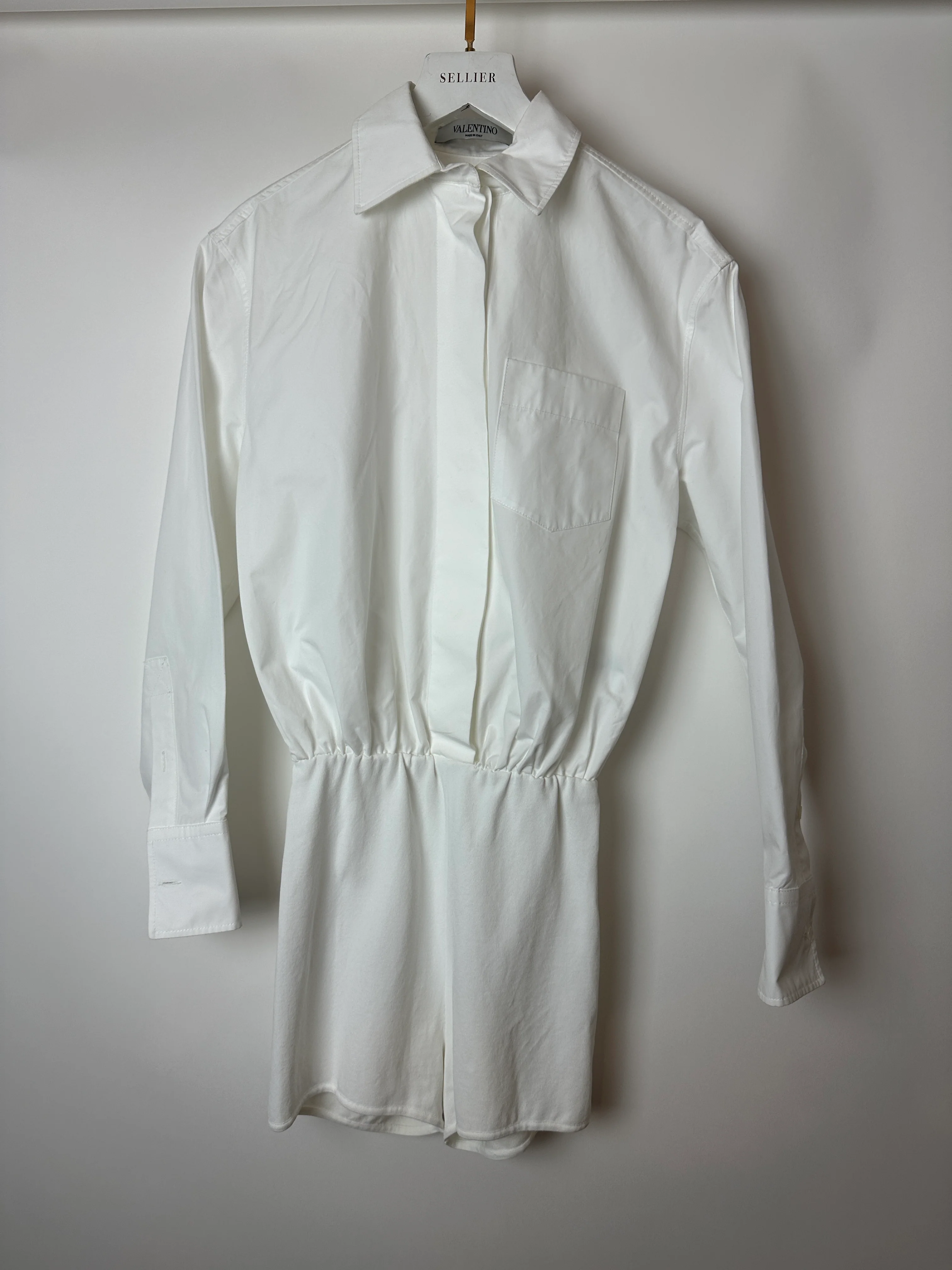 Valentino White Long Sleeve Cotton Button Down Playsuit Size IT 36 (UK 4) - Image 4