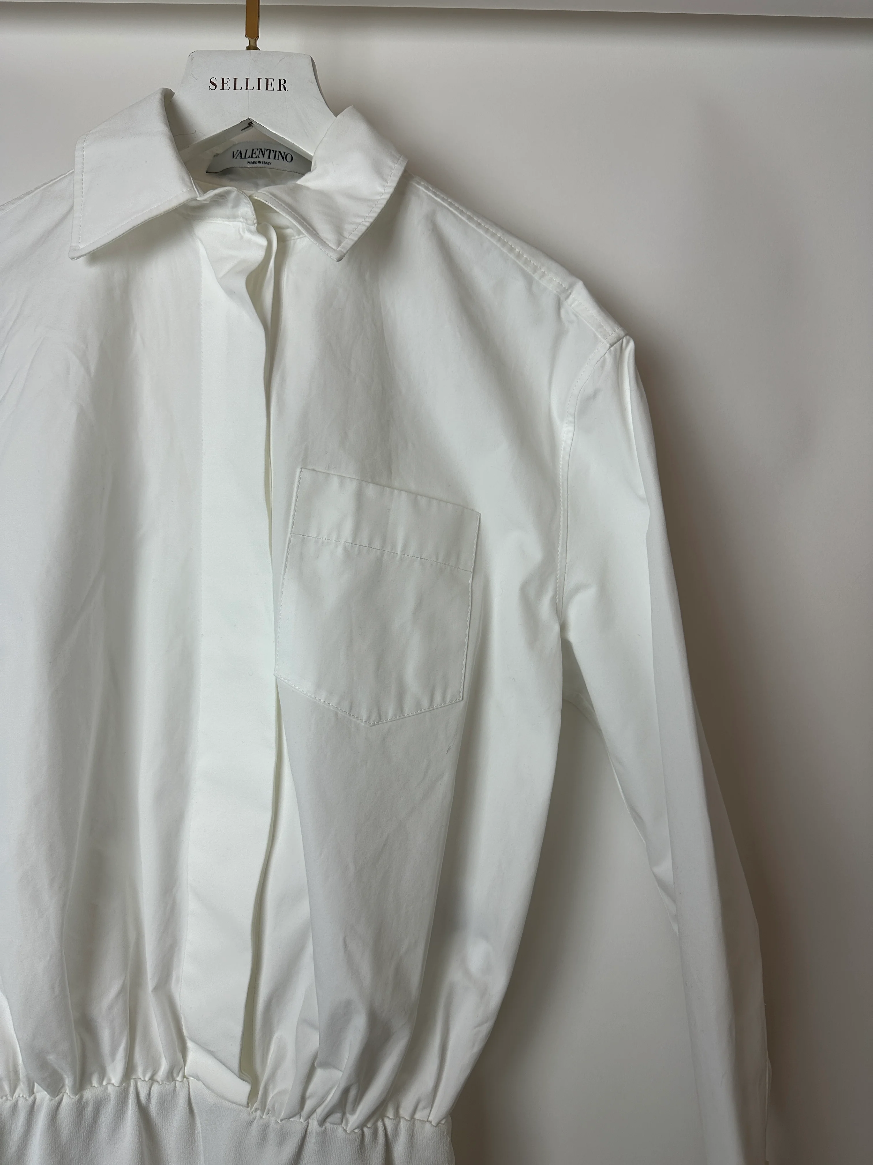 Valentino White Long Sleeve Cotton Button Down Playsuit Size IT 36 (UK 4) - Image 6