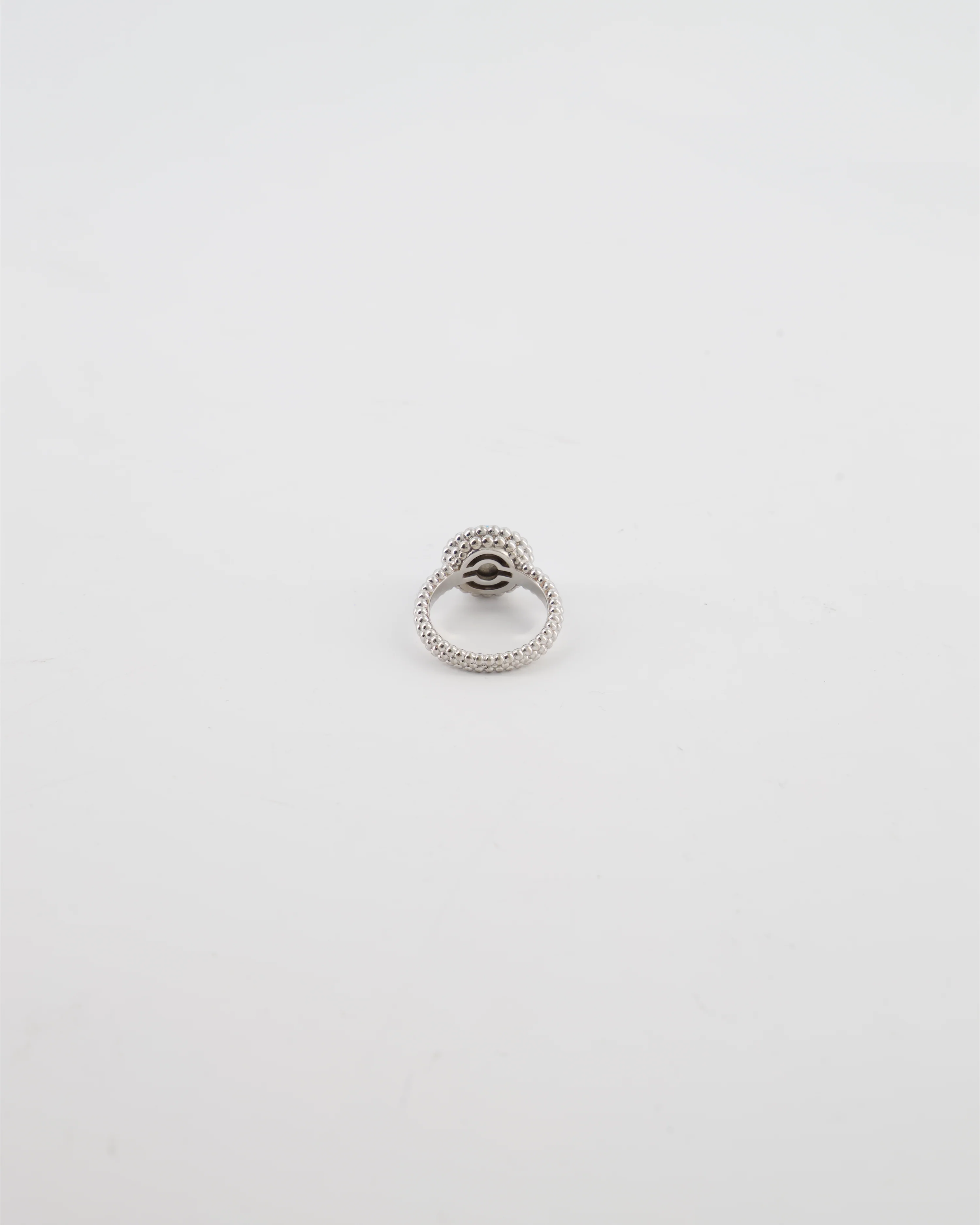 Van Cleef & Arpels Perlee Couleurs Ring in 18K White Gold & Turquoise Cabochon Stone - Image 2