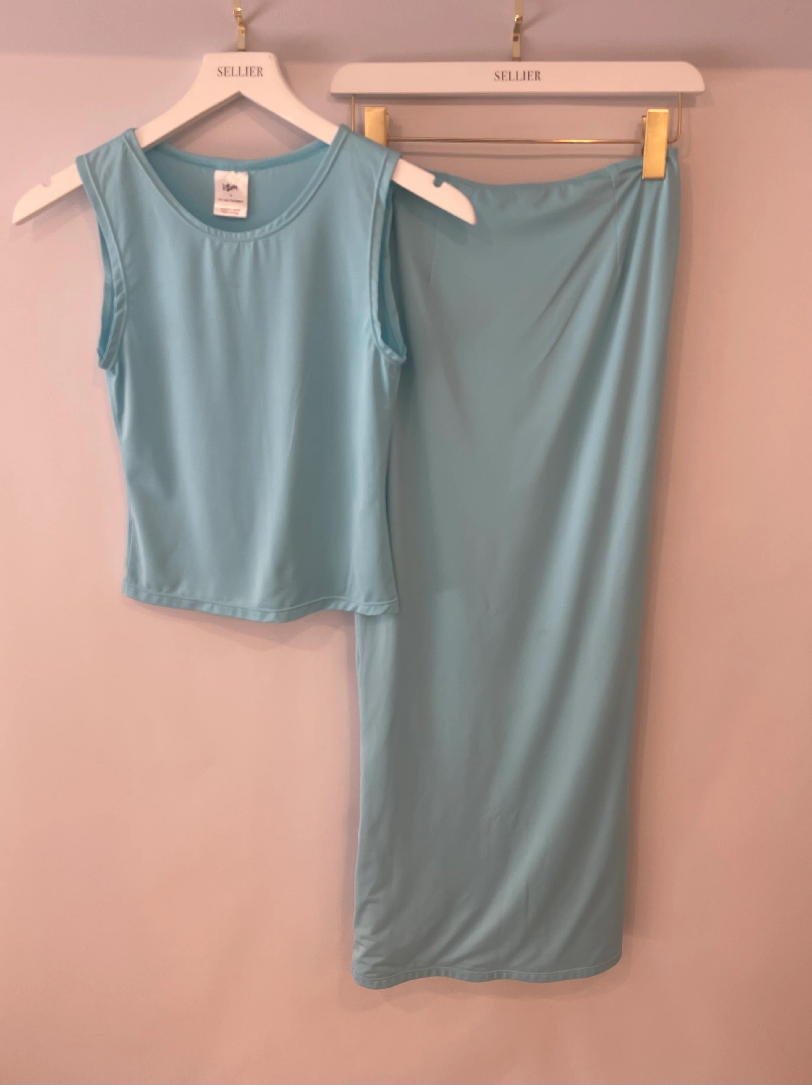 VDM Light Blue Top and Midi Skirt Set Size S (UK 8) - Image 7