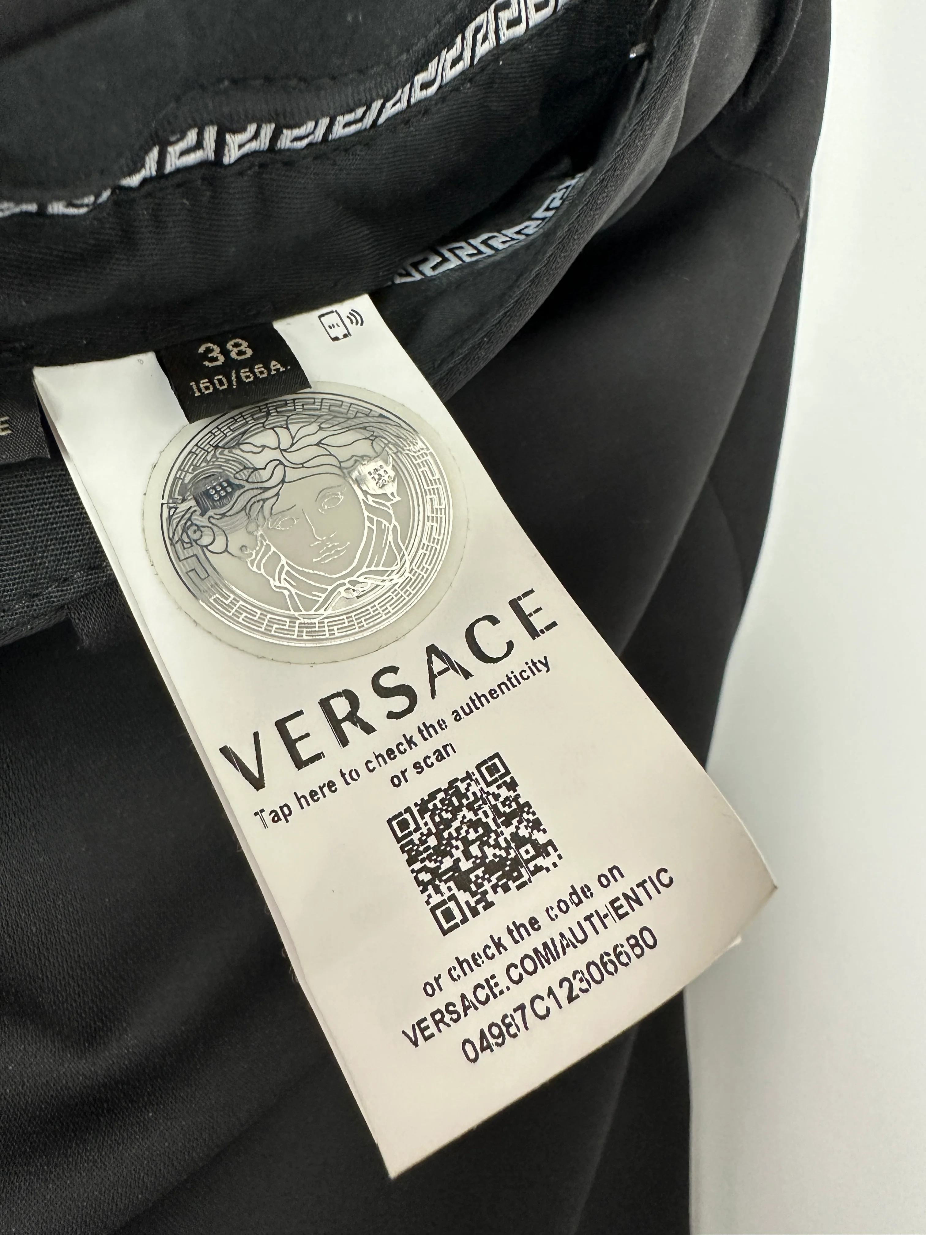 Versace Black Tailored Trousers with Gold Medusa Safety Pin Details Size IT 38 (UK 6) - Image 7
