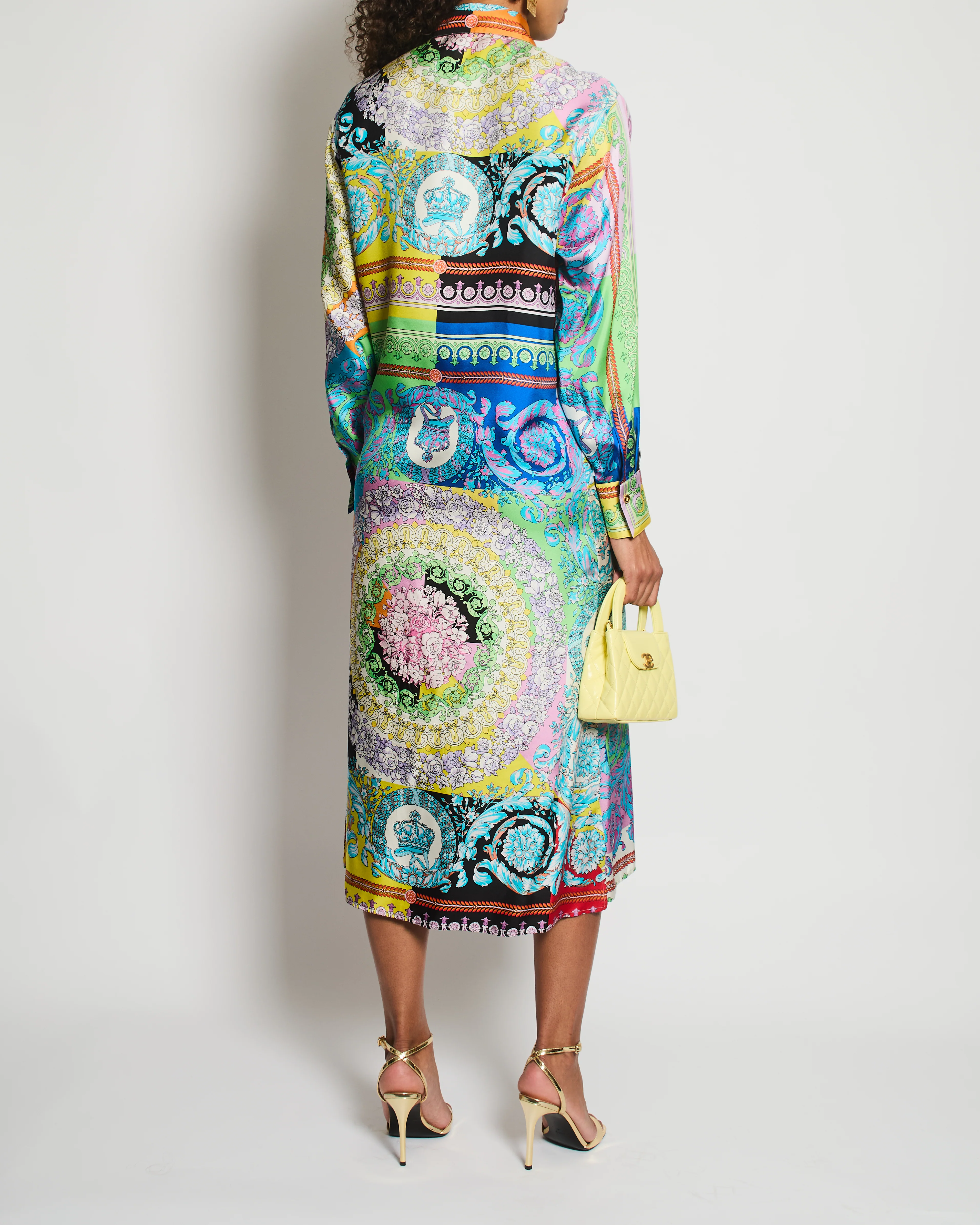 Versace Multicolour Long Sleeve Floral Printed Maxi Dress Size IT 42 (UK 10) - Image 2