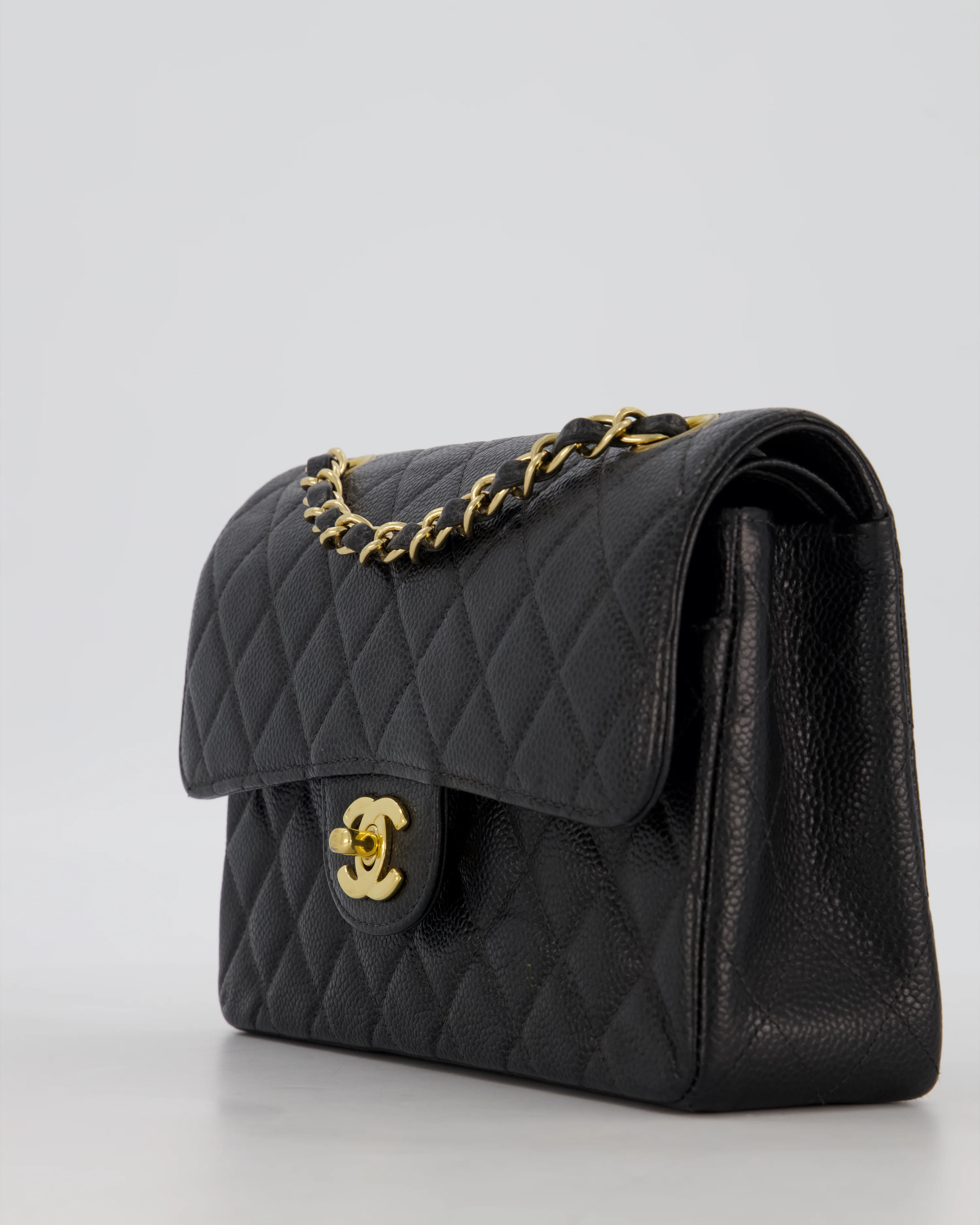 *VERY RARE* Chanel Vintage Black Small Classic Double Flap Bag in Caviar Leather with 24K Gold Hardware - Image 11