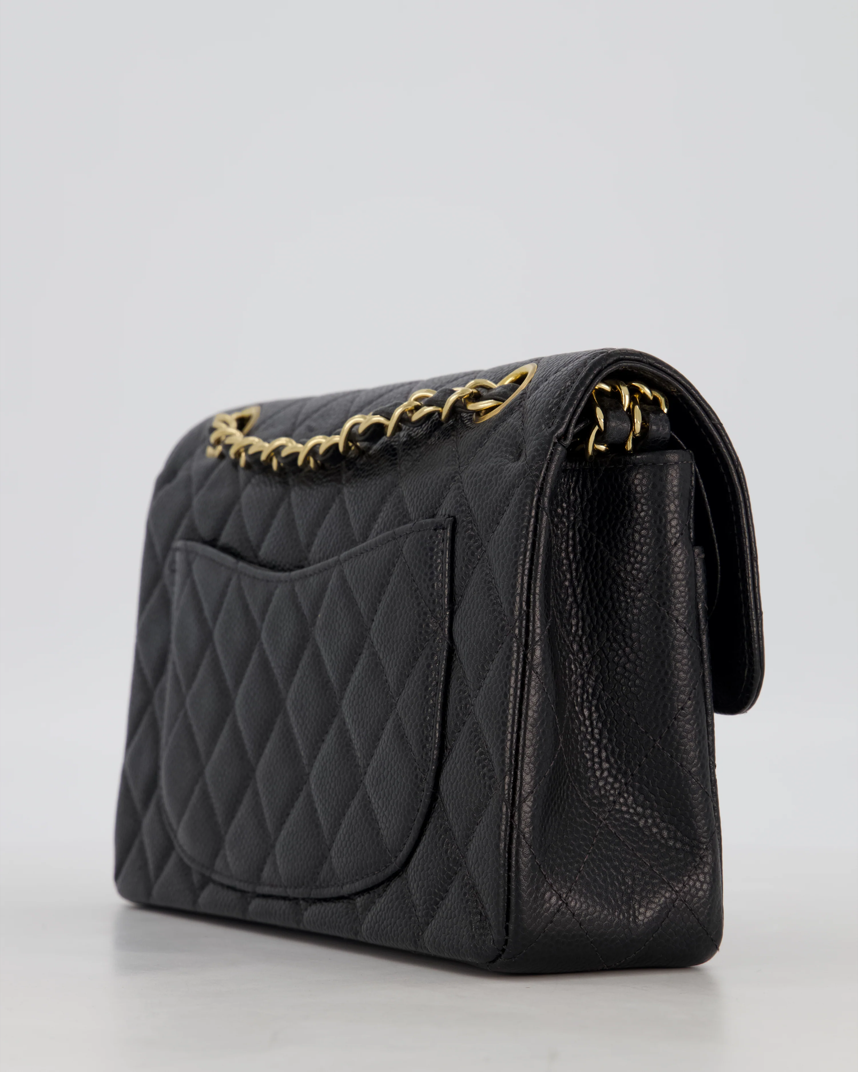 *VERY RARE* Chanel Vintage Black Small Classic Double Flap Bag in Caviar Leather with 24K Gold Hardware - Image 12