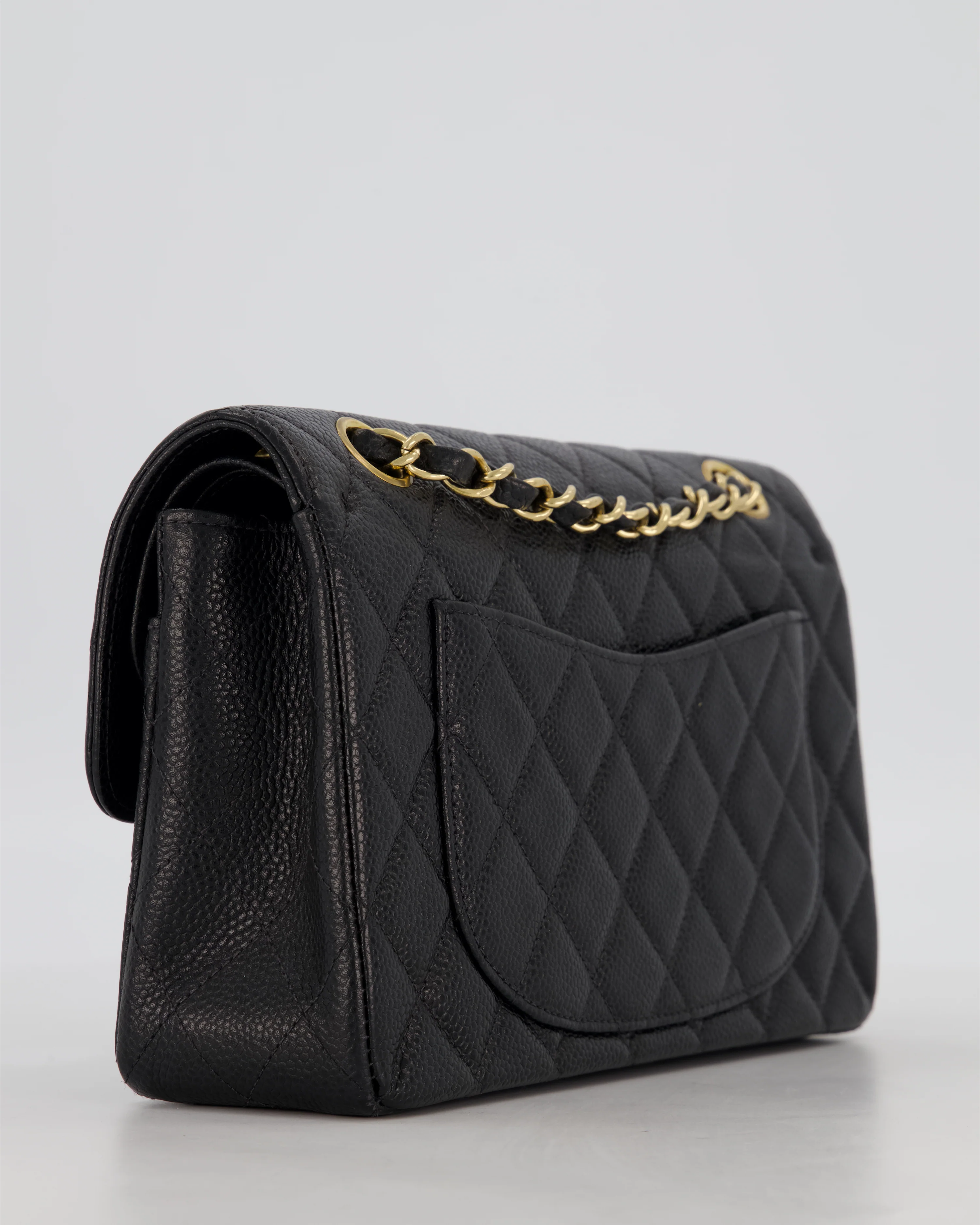 *VERY RARE* Chanel Vintage Black Small Classic Double Flap Bag in Caviar Leather with 24K Gold Hardware - Image 13