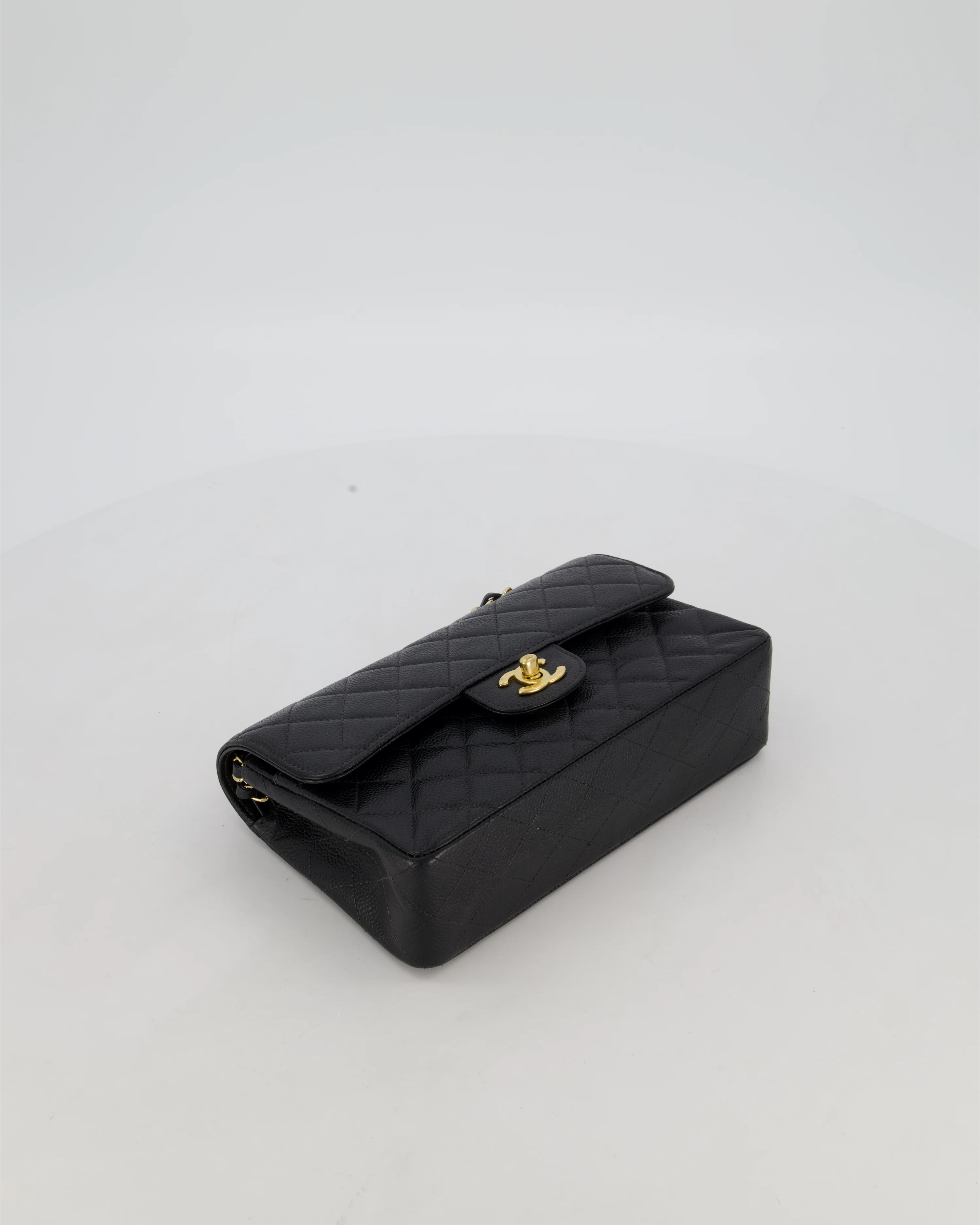 *VERY RARE* Chanel Vintage Black Small Classic Double Flap Bag in Caviar Leather with 24K Gold Hardware - Image 17