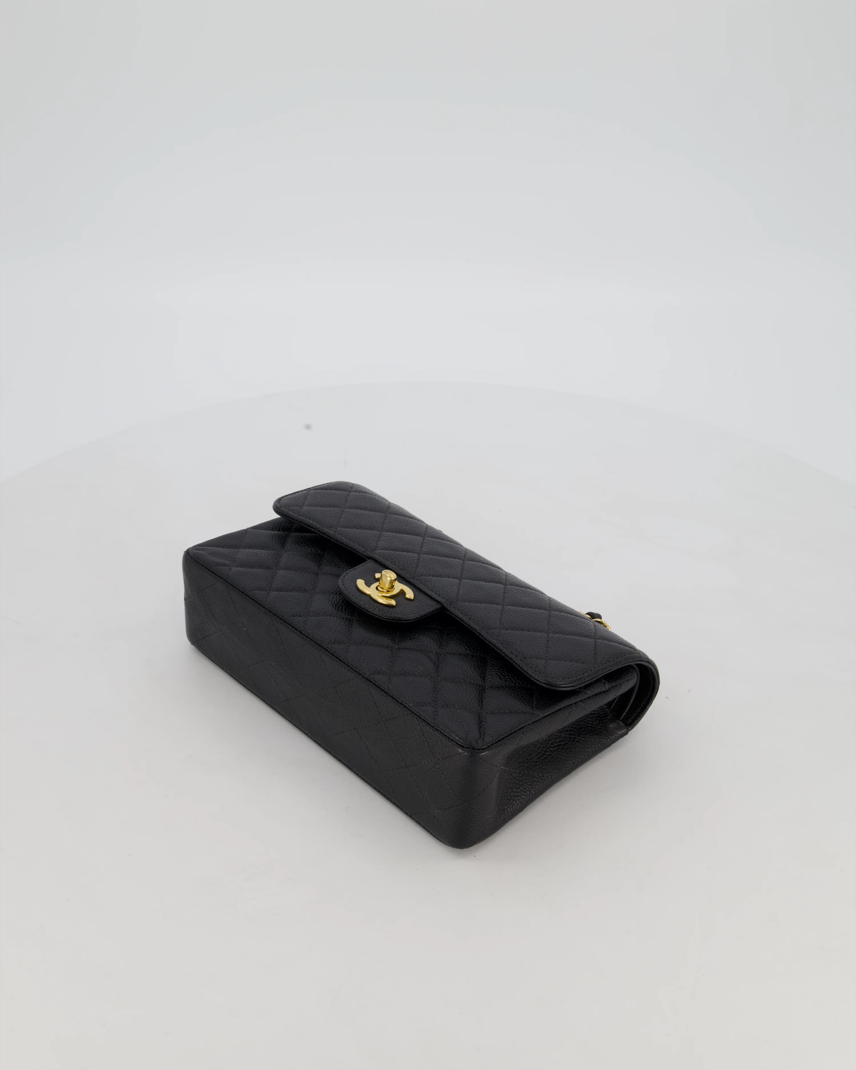 *VERY RARE* Chanel Vintage Black Small Classic Double Flap Bag in Caviar Leather with 24K Gold Hardware - Image 19