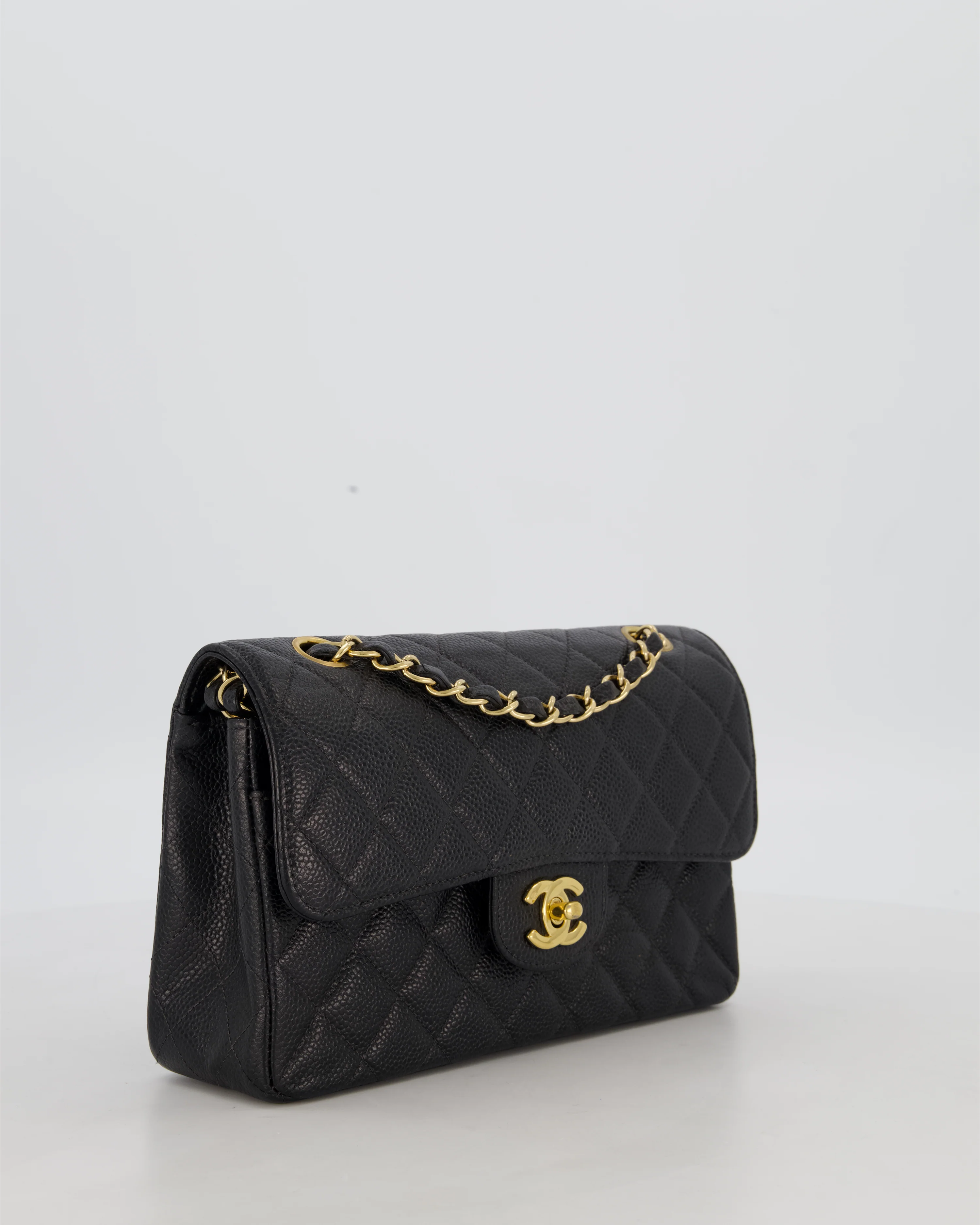 *VERY RARE* Chanel Vintage Black Small Classic Double Flap Bag in Caviar Leather with 24K Gold Hardware - Image 3