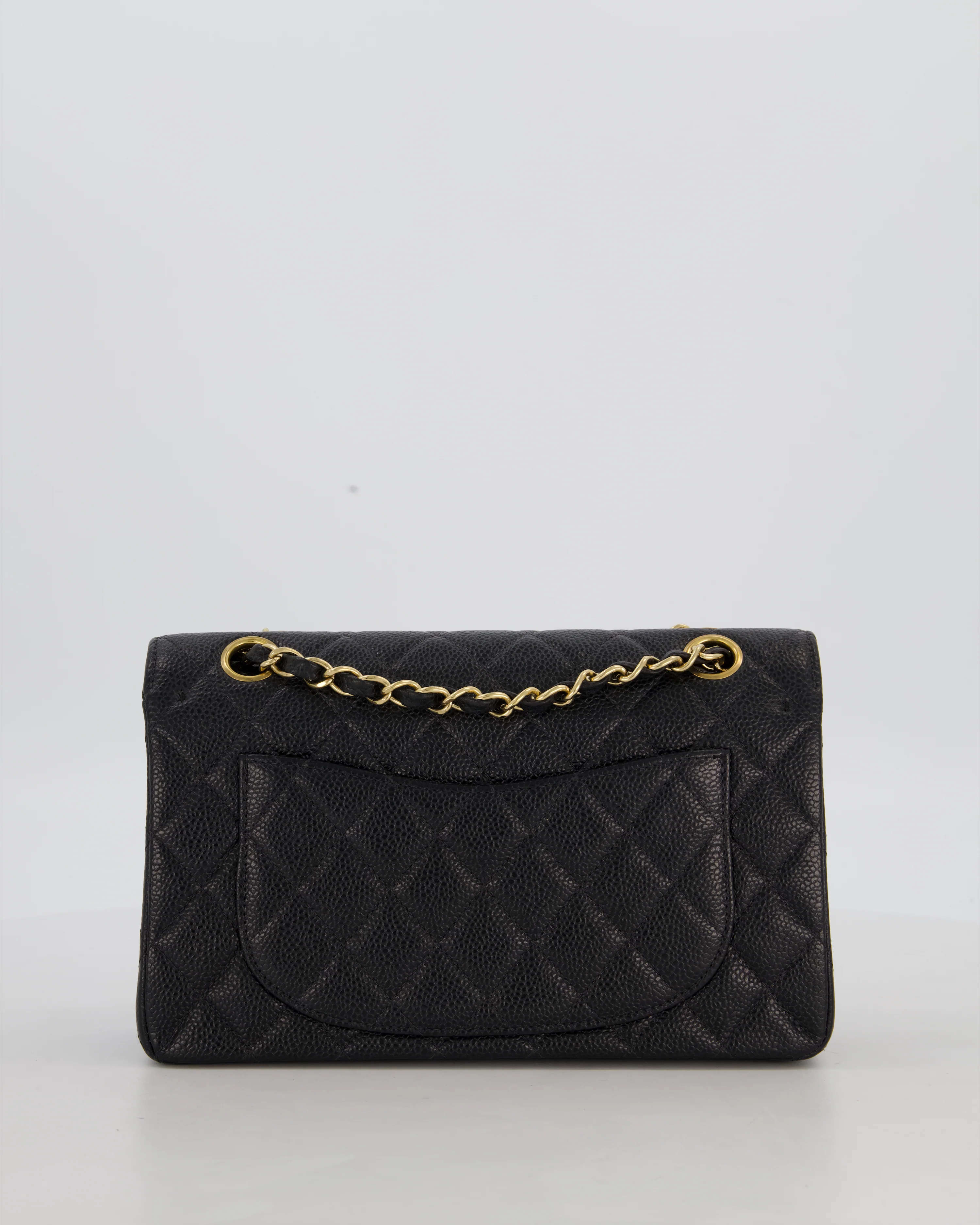 *VERY RARE* Chanel Vintage Black Small Classic Double Flap Bag in Caviar Leather with 24K Gold Hardware - Image 6
