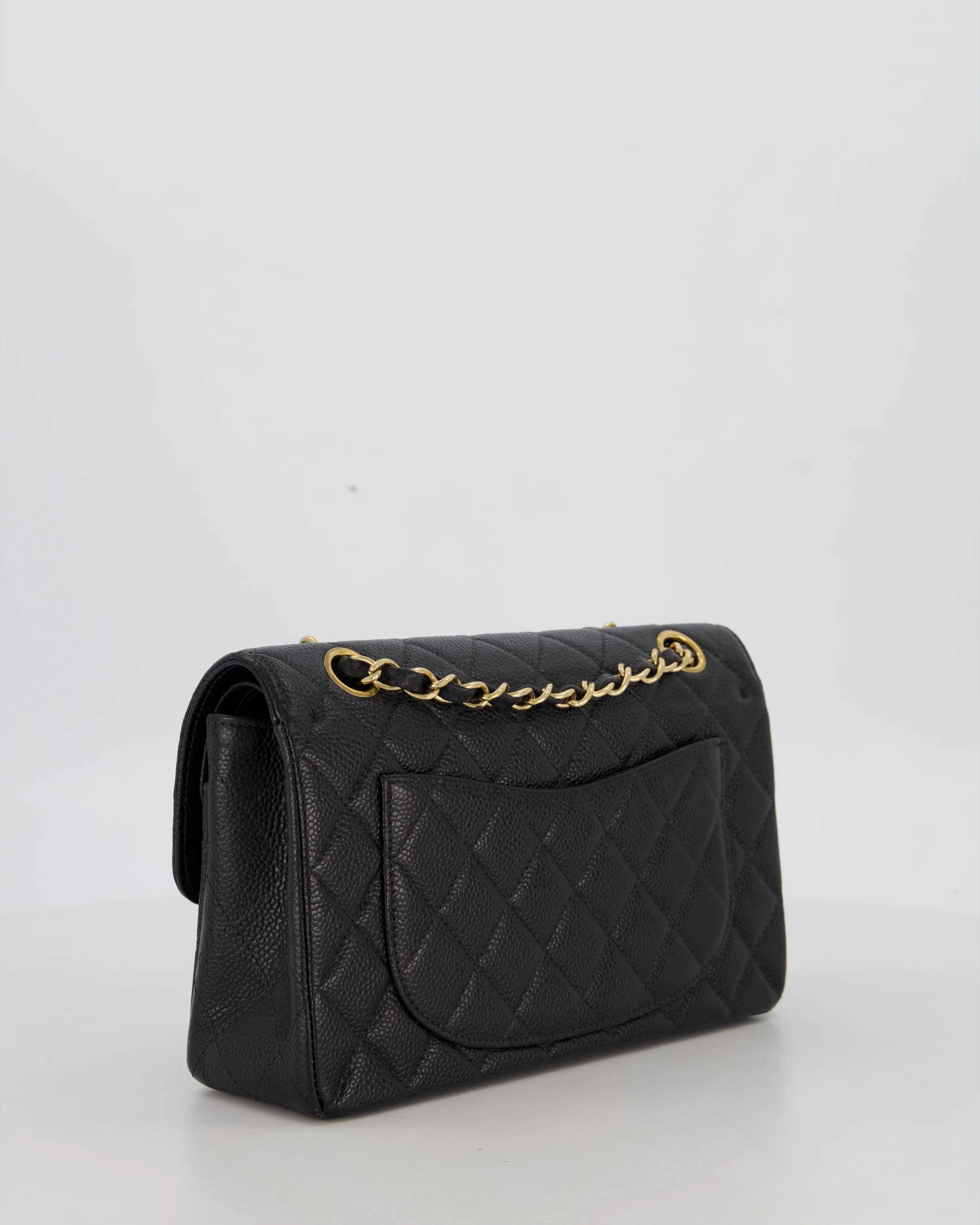 *VERY RARE* Chanel Vintage Black Small Classic Double Flap Bag in Caviar Leather with 24K Gold Hardware - Image 7
