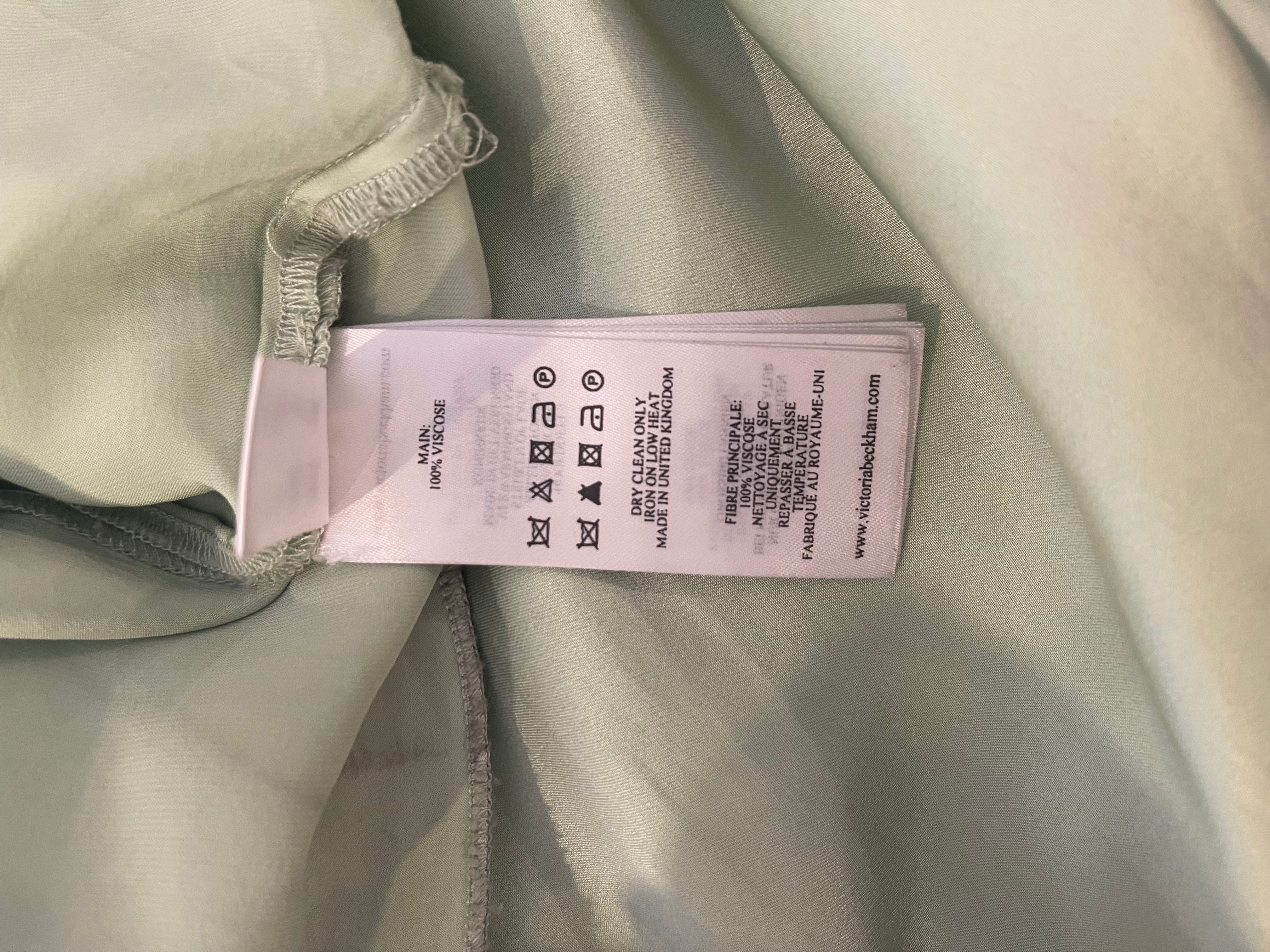 Victoria Beckham Pastel Green Silky Sleeveless Maxi Dress Size UK 12 - Image 12
