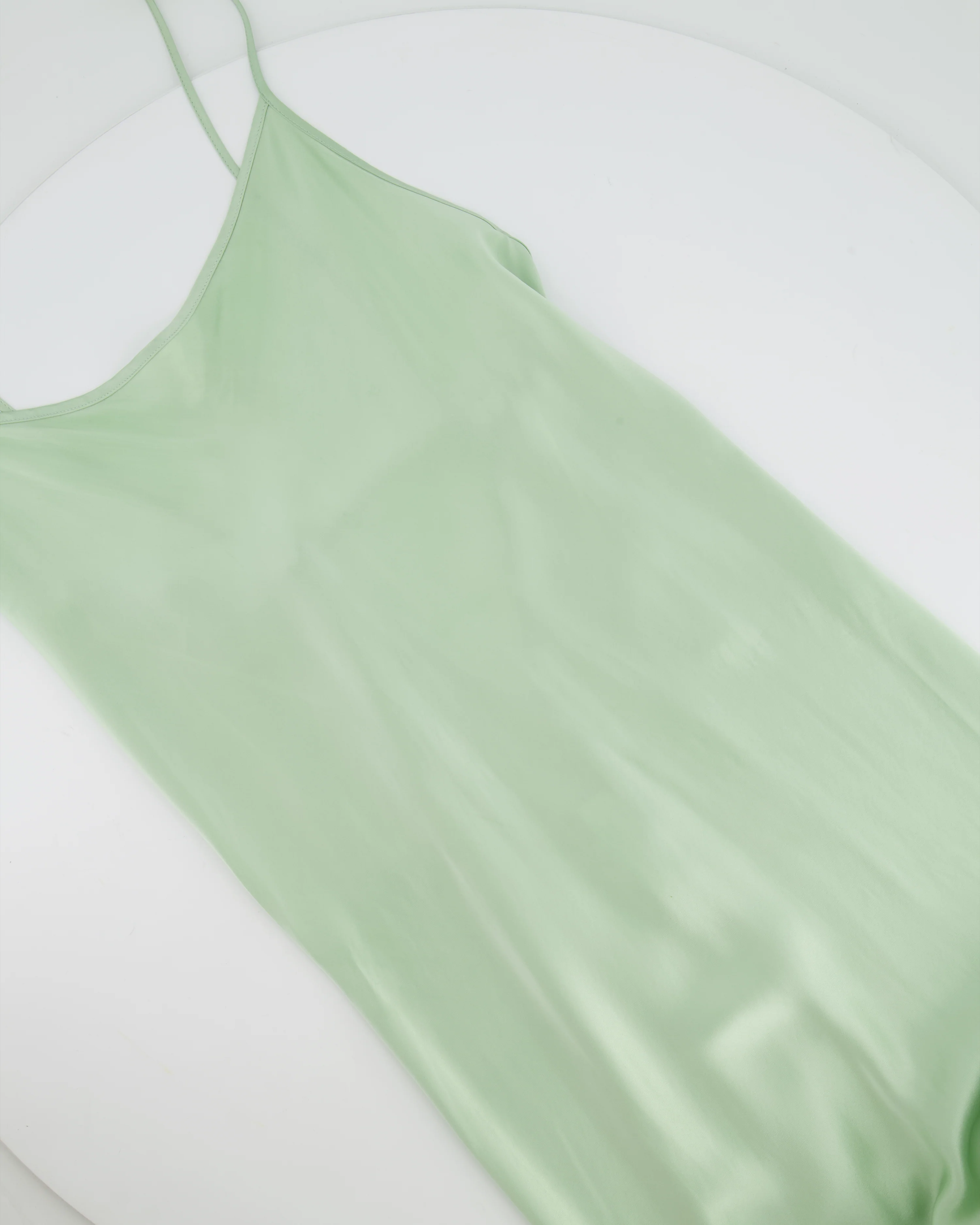 Victoria Beckham Pastel Green Silky Sleeveless Maxi Dress Size UK 12 - Image 4