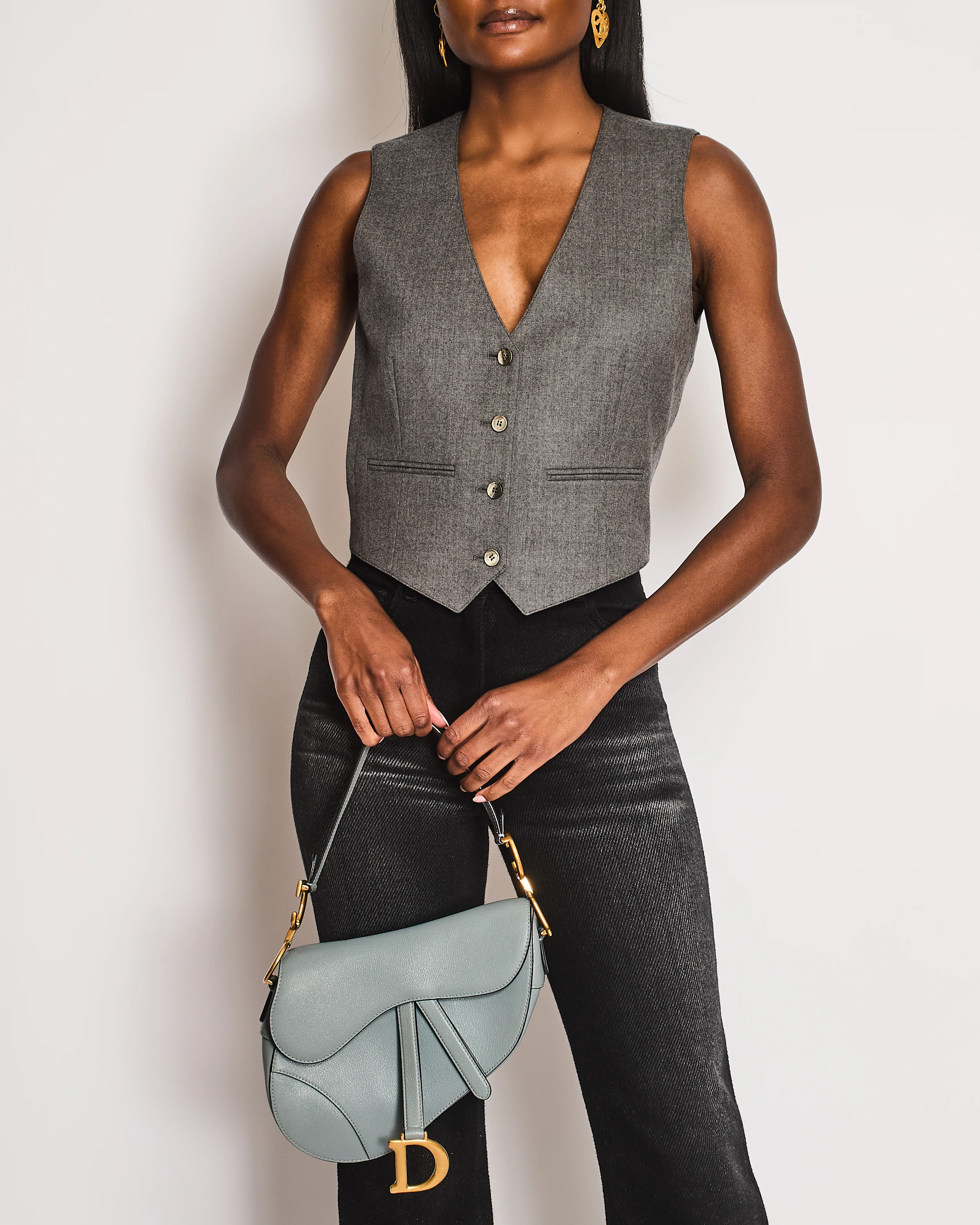 Wardrobe NYC Grey Two-Piece Waistcoat and Blazer Set Size S/M (UK 8/10) - Image 5