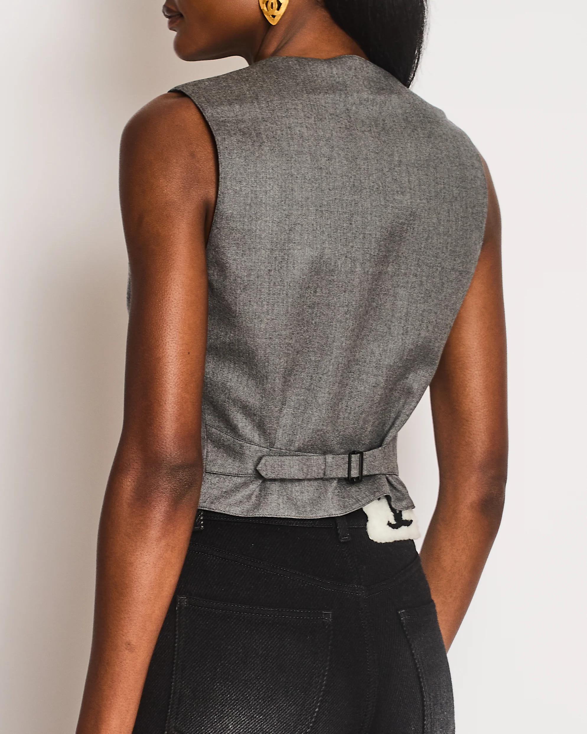 Wardrobe NYC Grey Two-Piece Waistcoat and Blazer Set Size S/M (UK 8/10) - Image 6