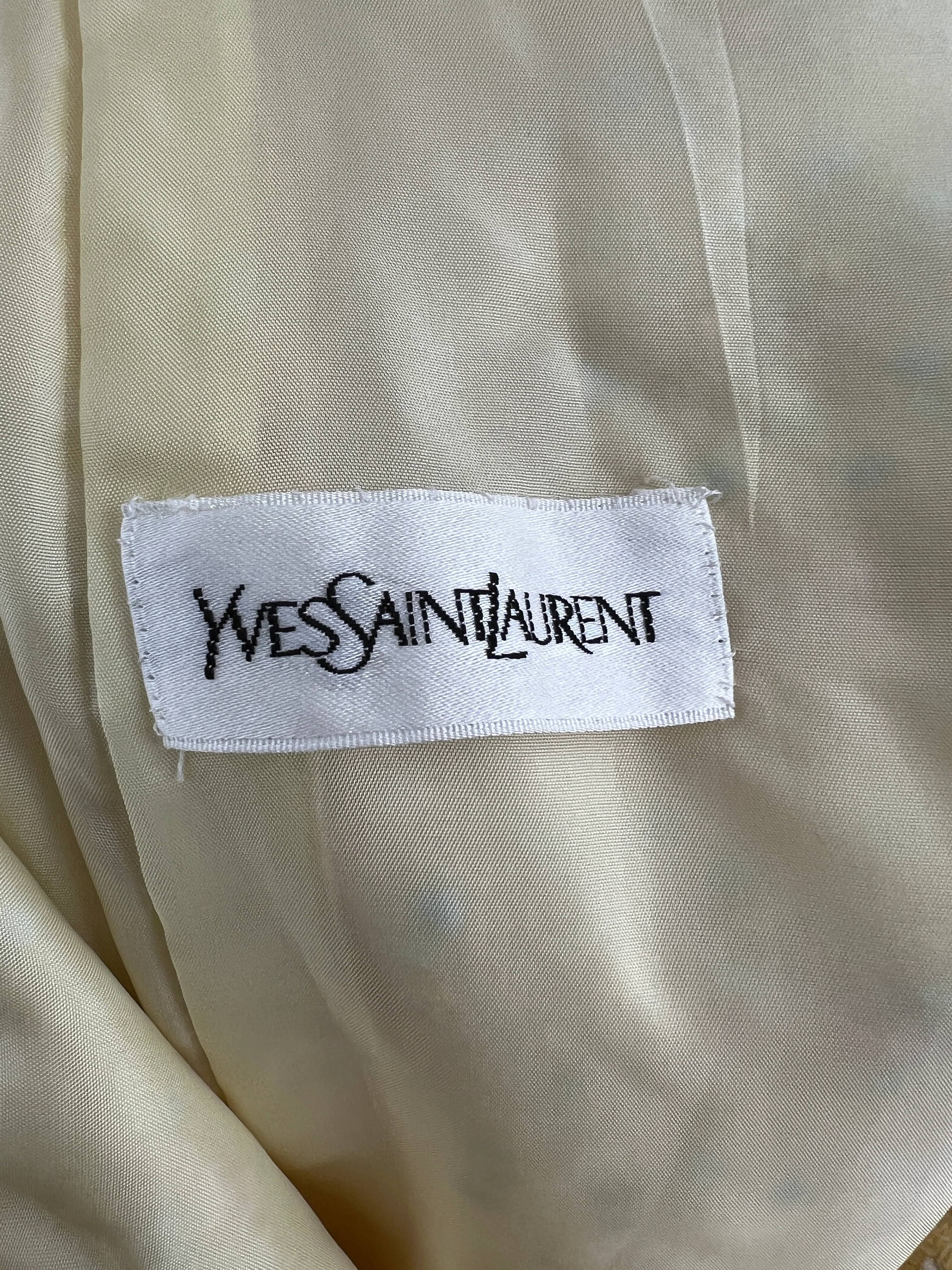 Yves Saint Laurent Pastel Yellow, Pink and Blue Tweed Jacket and Skirt Set Detail Size FR 36 (UK 8) - Image 20