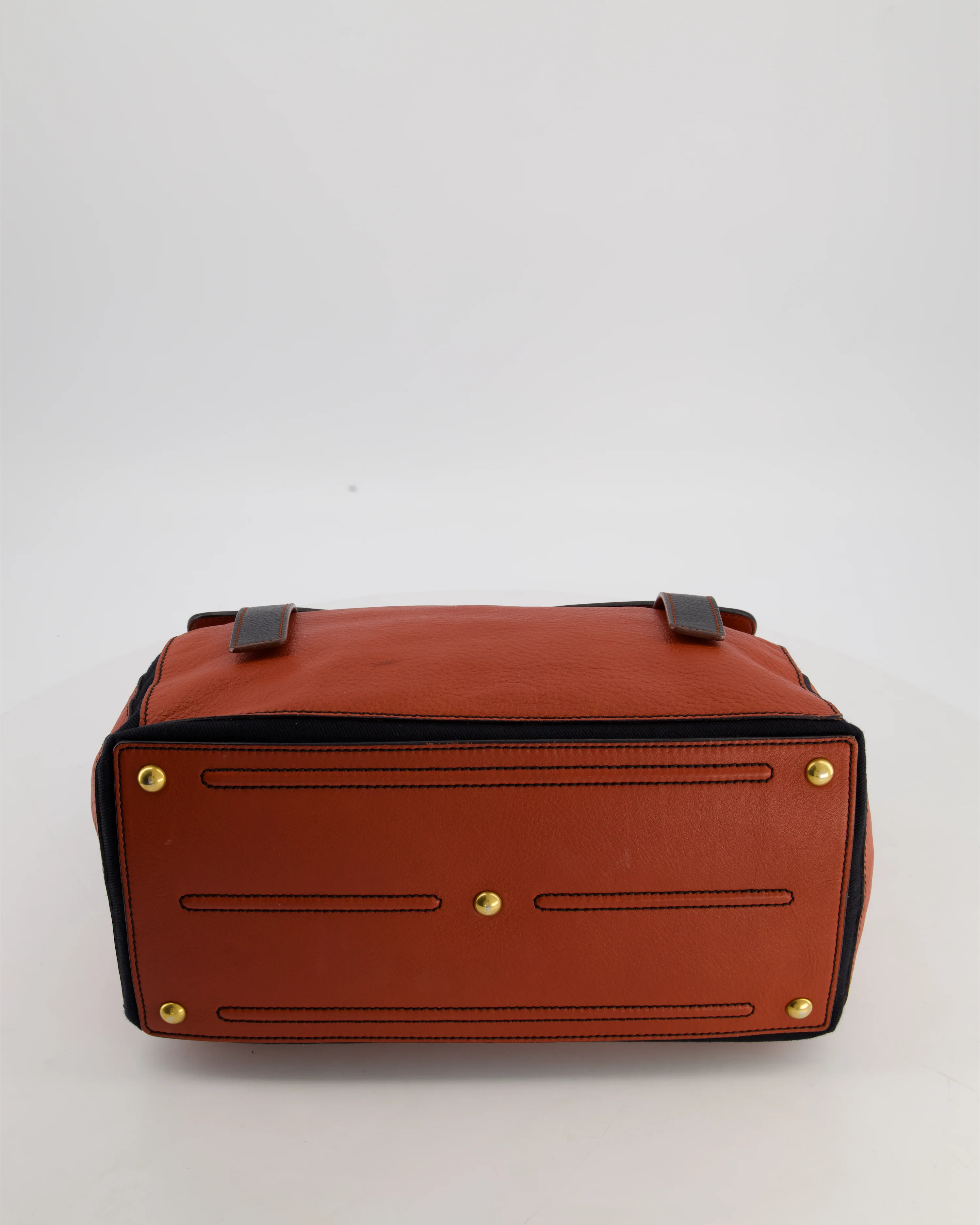Yves Saint Laurent Vintage Red and Black Muse Two Bag in Grained Cognac Leather and Gold Hardware - Image 15