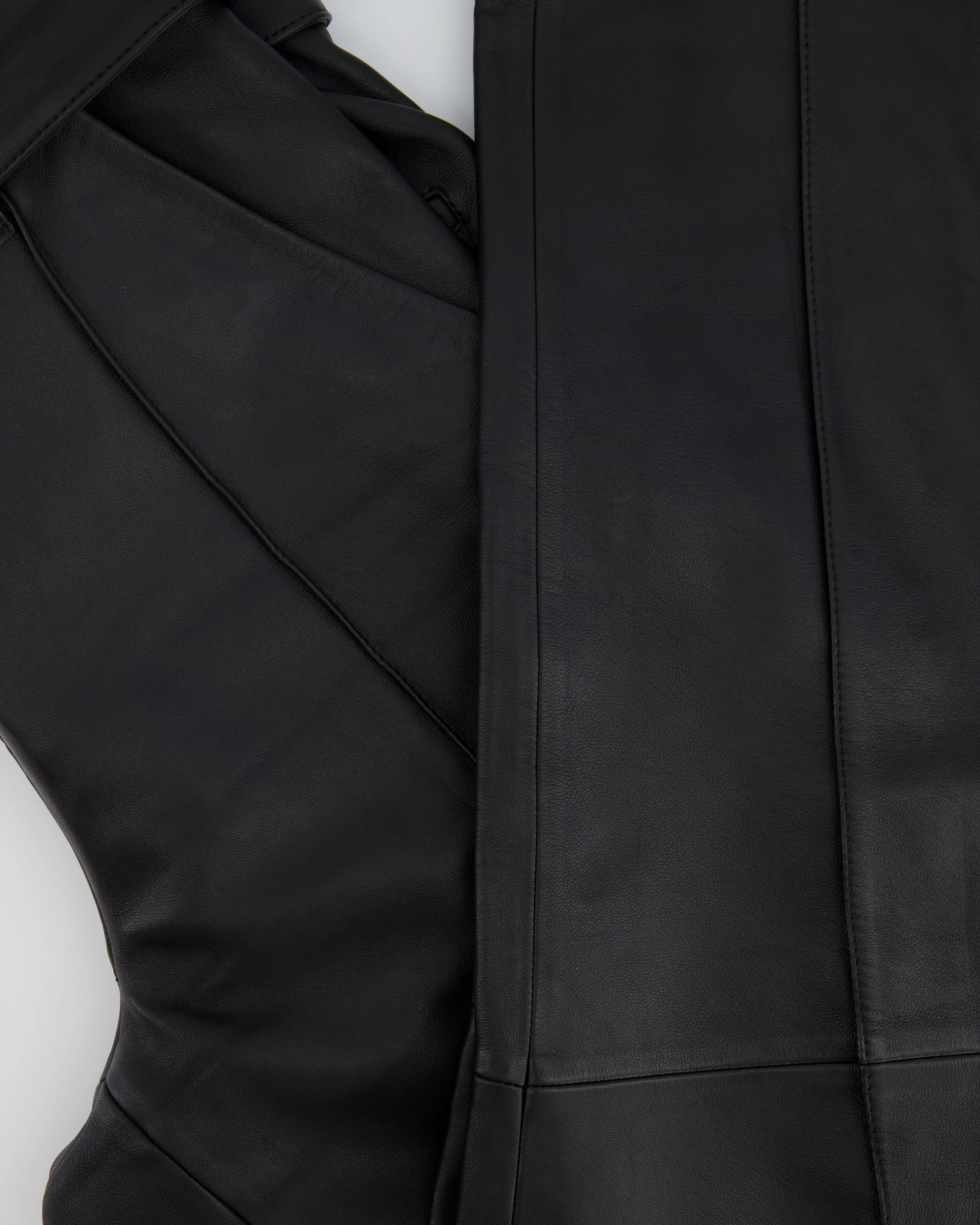 Yves Salomon Black Straight Leather Trousers Size FR 34 (UK 6) - Image 3