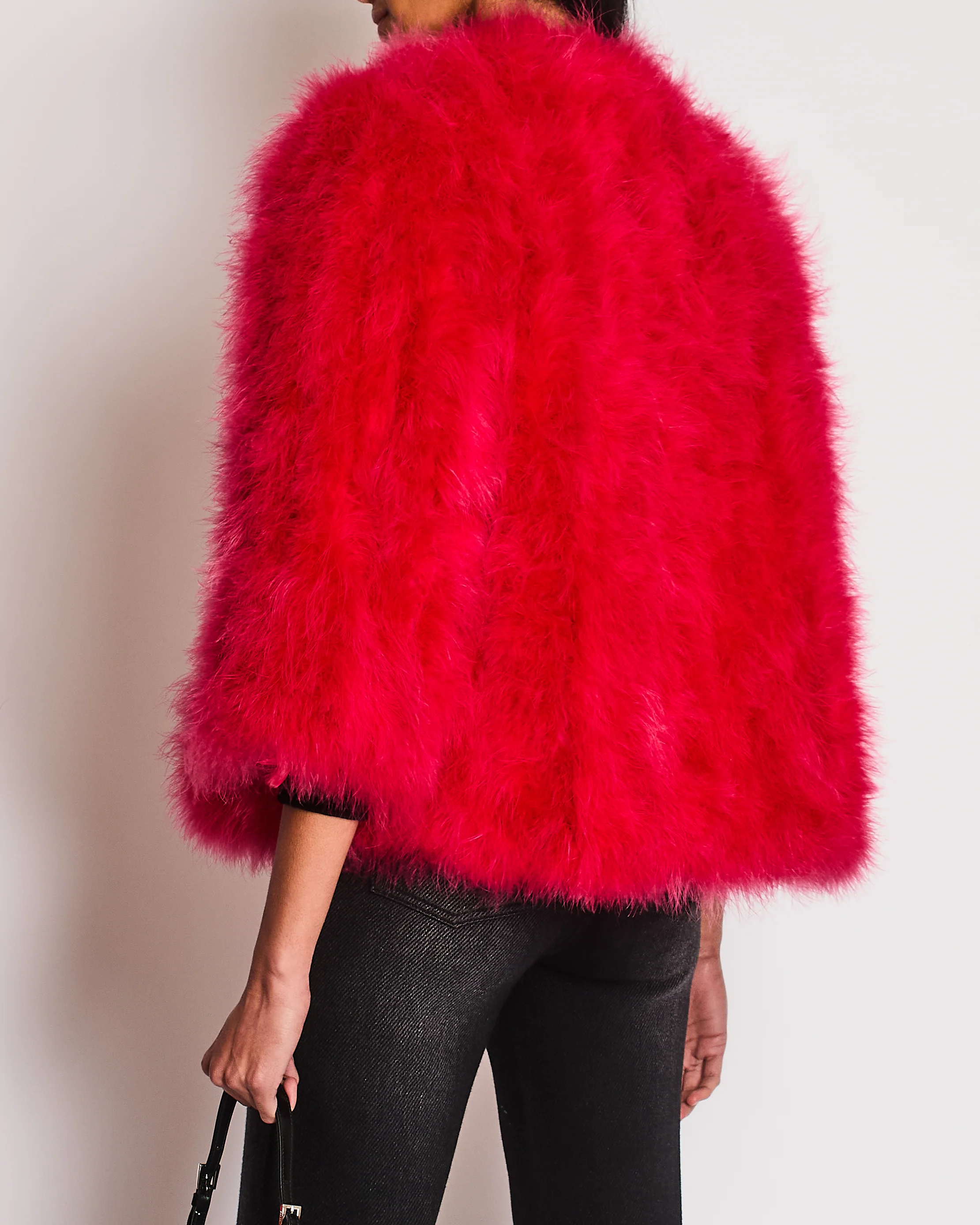 Yves Salomon Red Feather Jacket Size FR 42 (UK 14) - Image 4