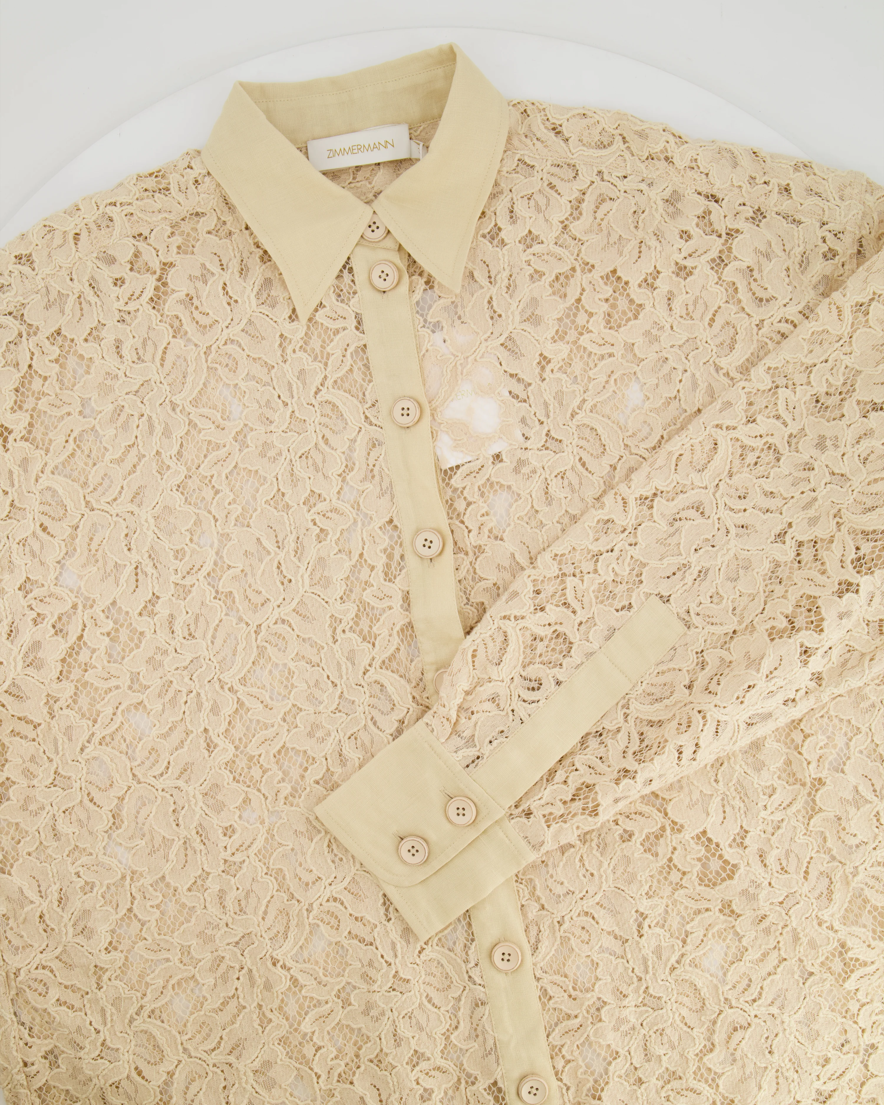 Zimmermann Beige Lace Natura Shirt and Trousers Set Size 2 (UK 10/12) RRP £1,200 - Image 13