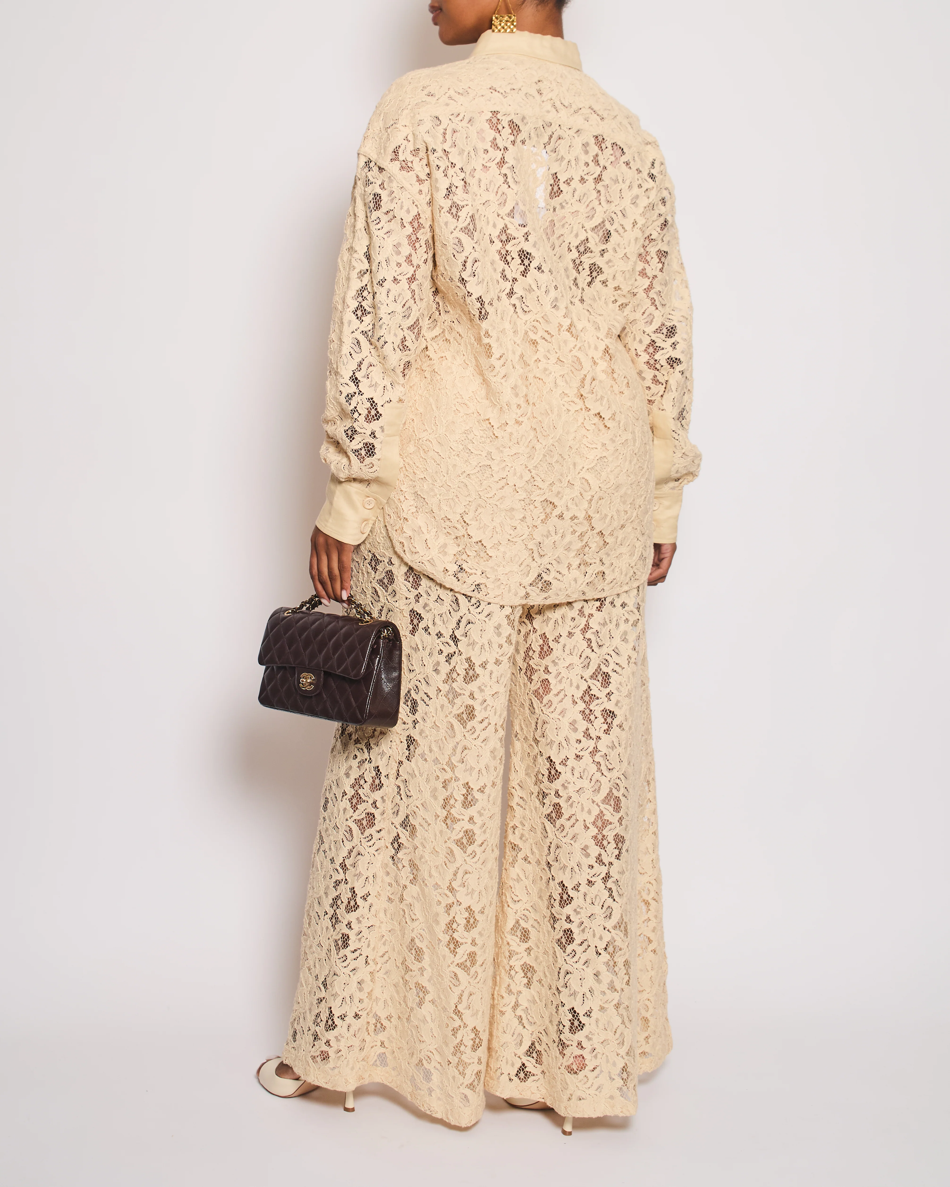 Zimmermann Beige Lace Natura Shirt and Trousers Set Size 2 (UK 10/12) RRP £1,200 - Image 2