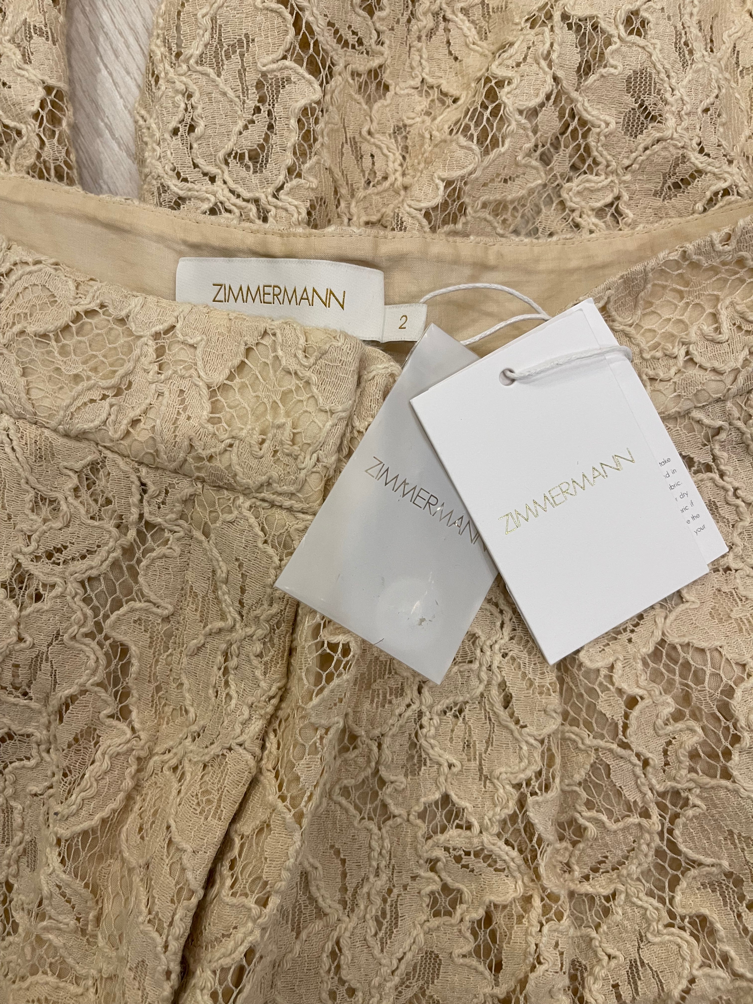Zimmermann Beige Lace Natura Shirt and Trousers Set Size 2 (UK 10/12) RRP £1,200 - Image 25