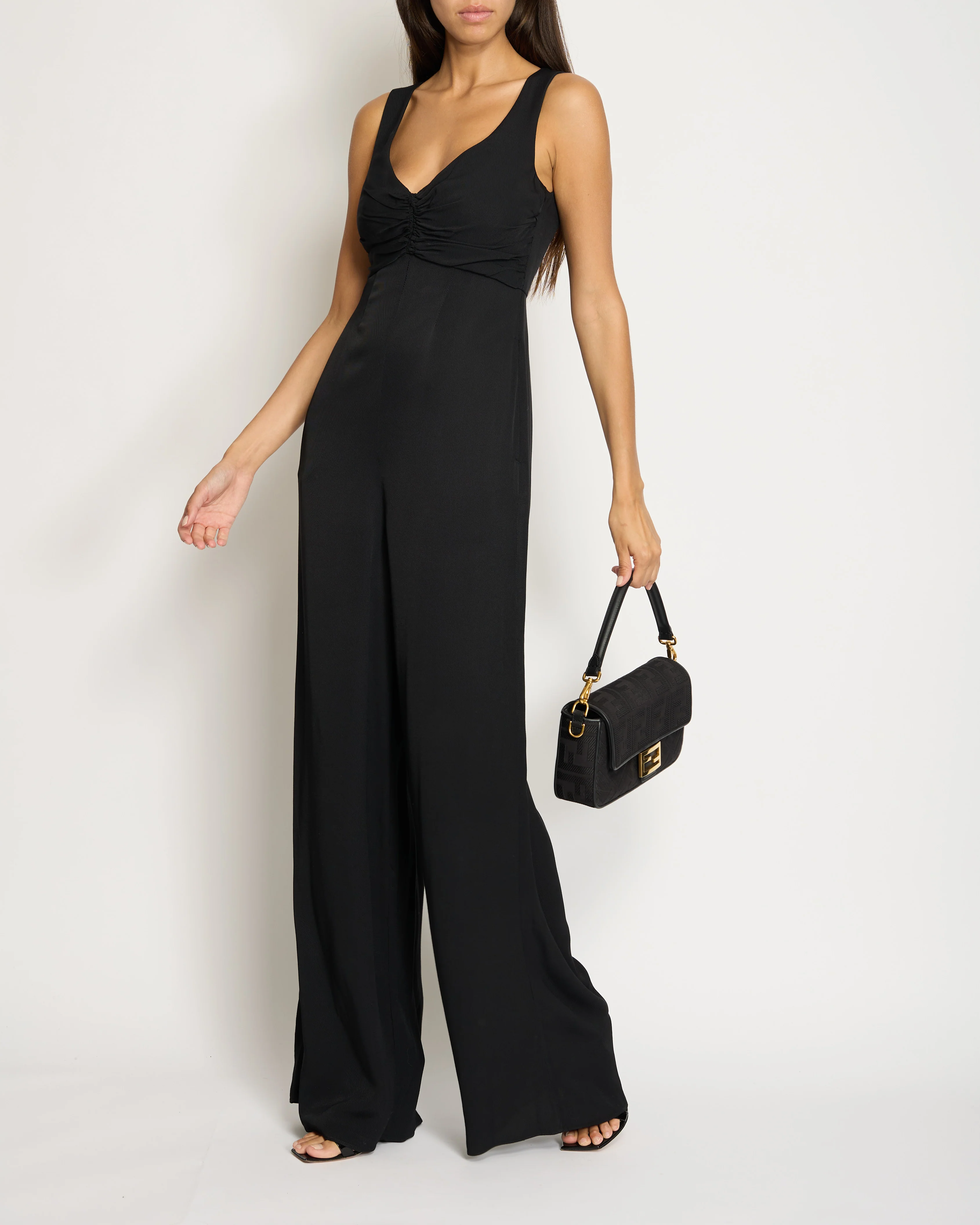 Zimmermann Black Jumpsuit with Ruched Detail Size 0 (UK 8) - Image 4