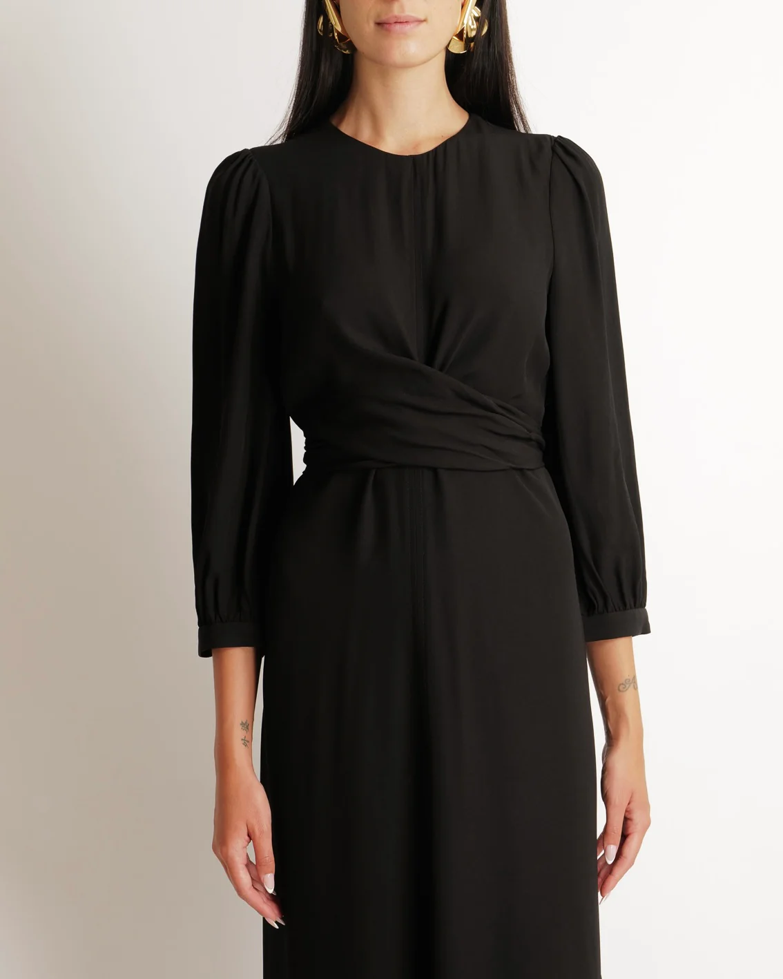 Zimmermann Black Long-Sleeve Maxi Dress with Bow Detail Size 1 (UK 10) - Image 3