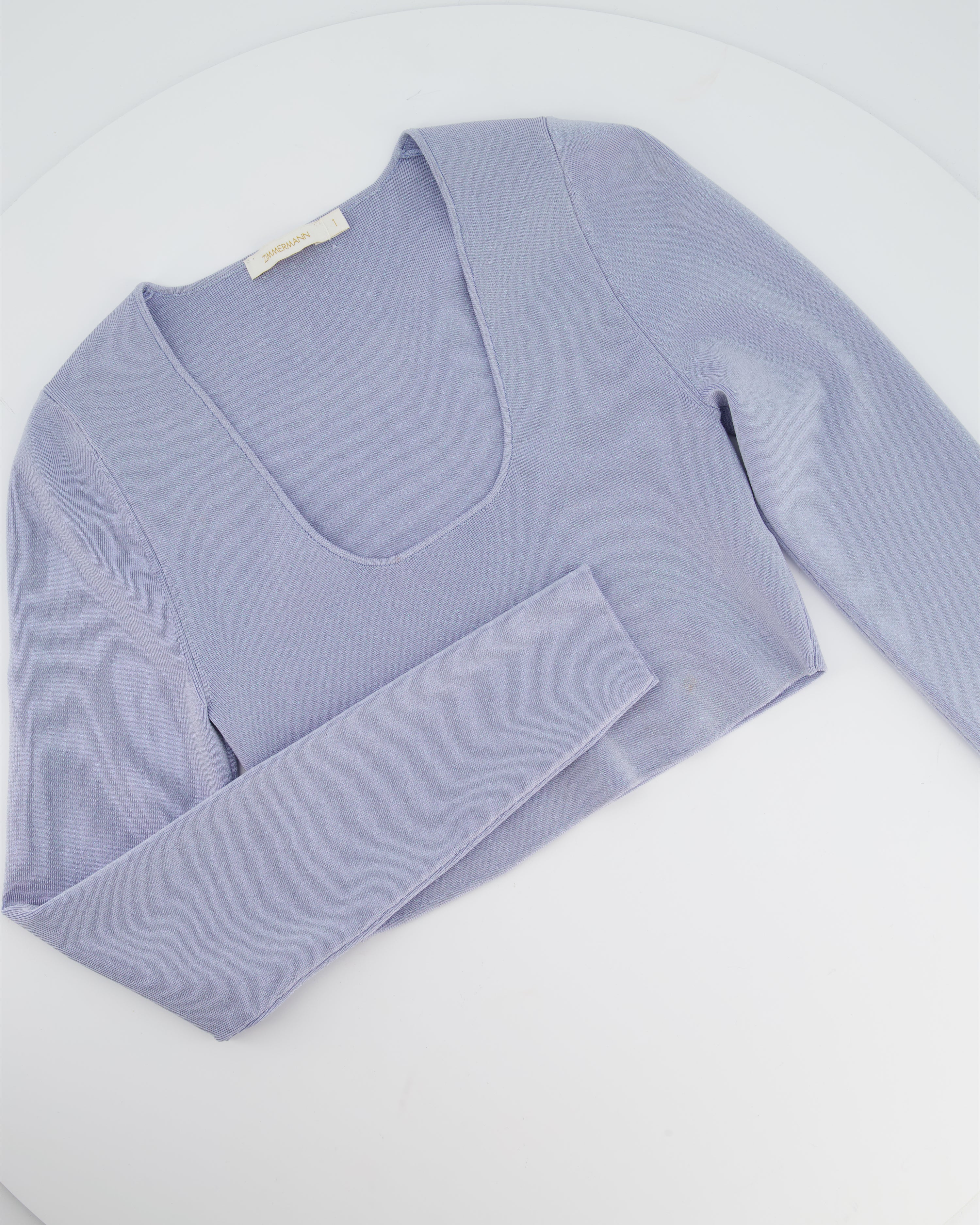 Zimmermann Natura Metallic Jersey Crop Top Size 1 (UK 10) - Image 6