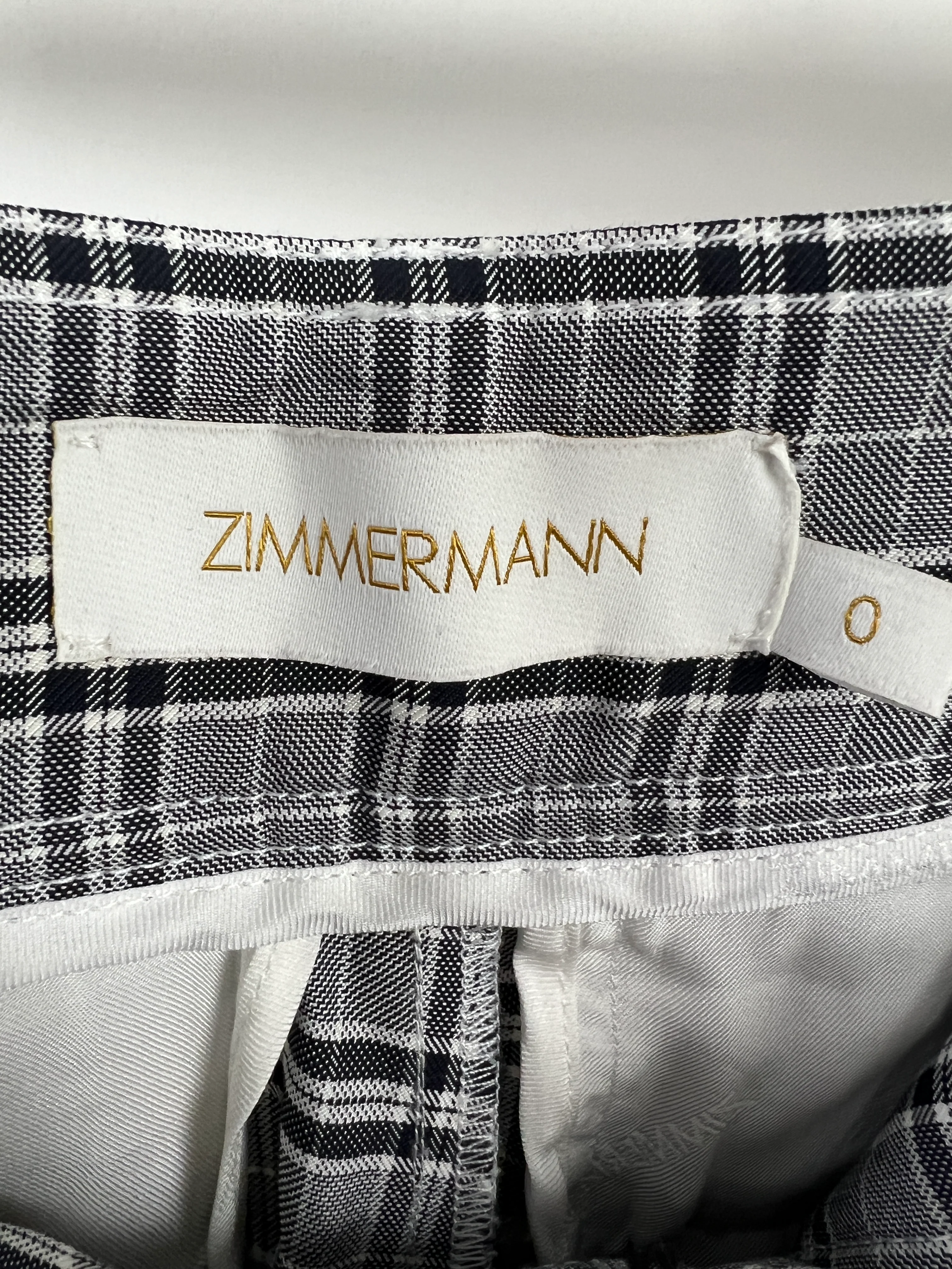 Zimmermann Grey, Black Check Double Breasted Jacket and Tailored Belted Trousers Set Size 0 (UK 6) - Image 10