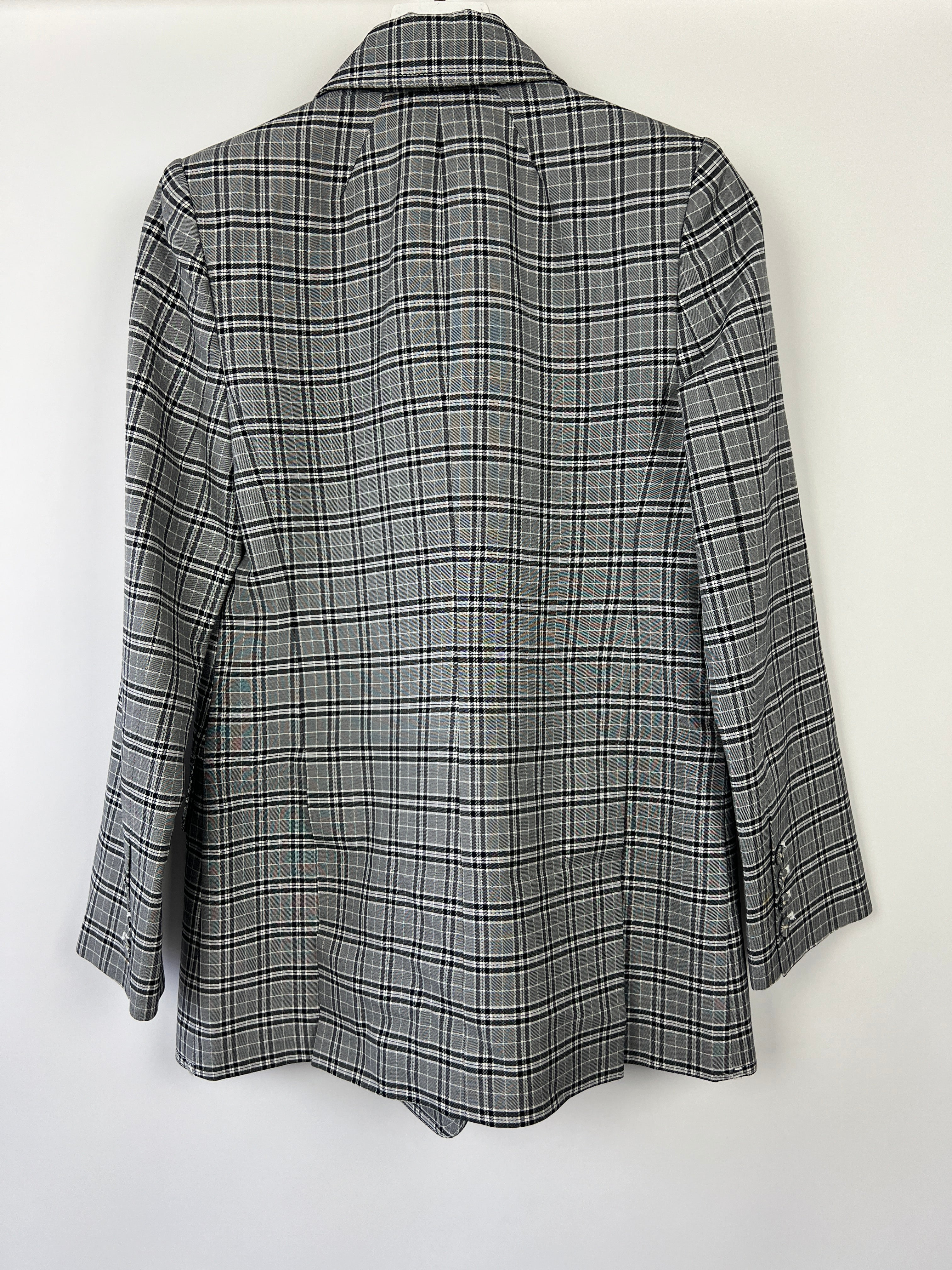 Zimmermann Grey, Black Check Double Breasted Jacket and Tailored Belted Trousers Set Size 0 (UK 6) - Image 14