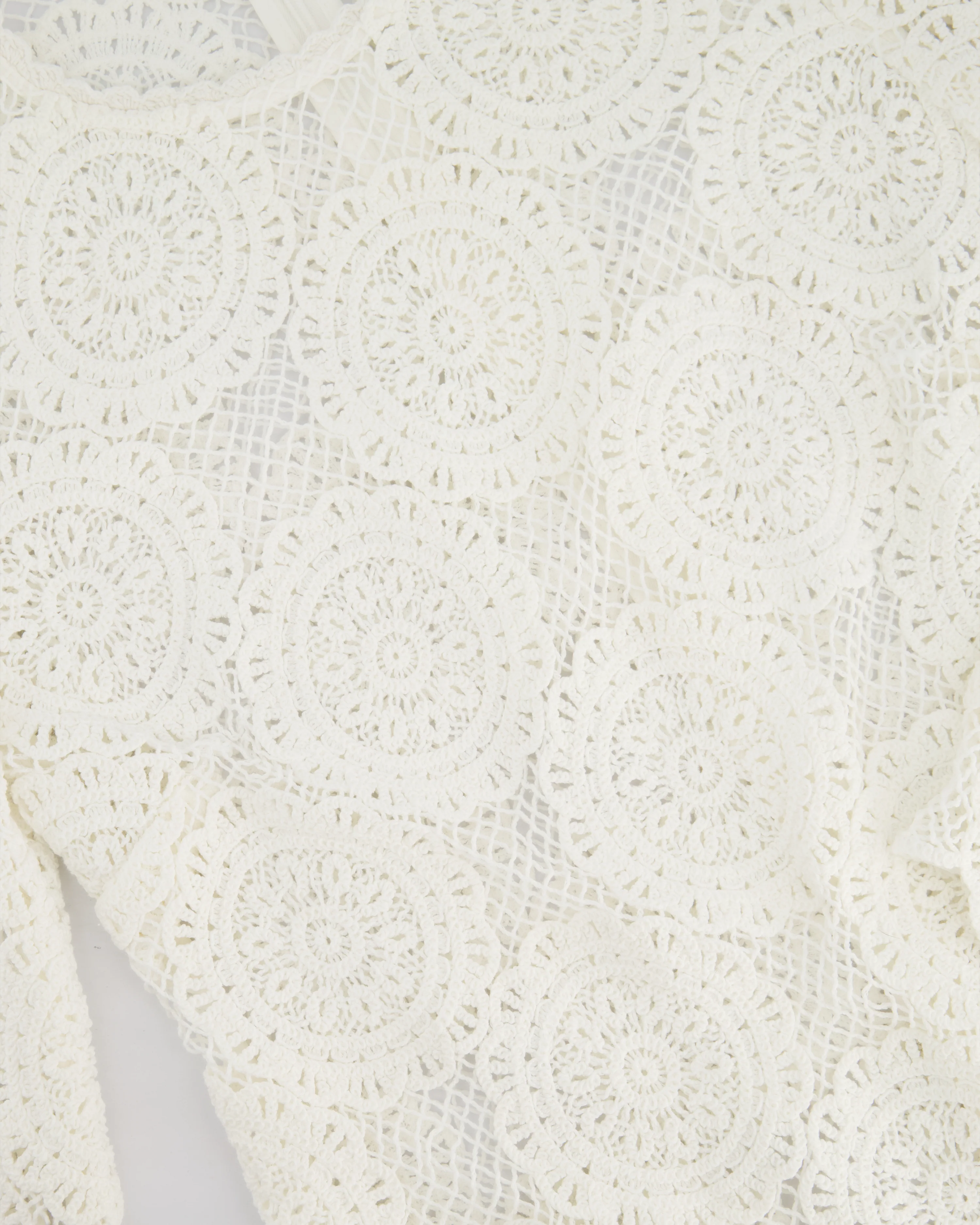 Zimmermann White Crochet Long Sleeve Sheer Mini Dress Size 0 (UK 8) - Image 9