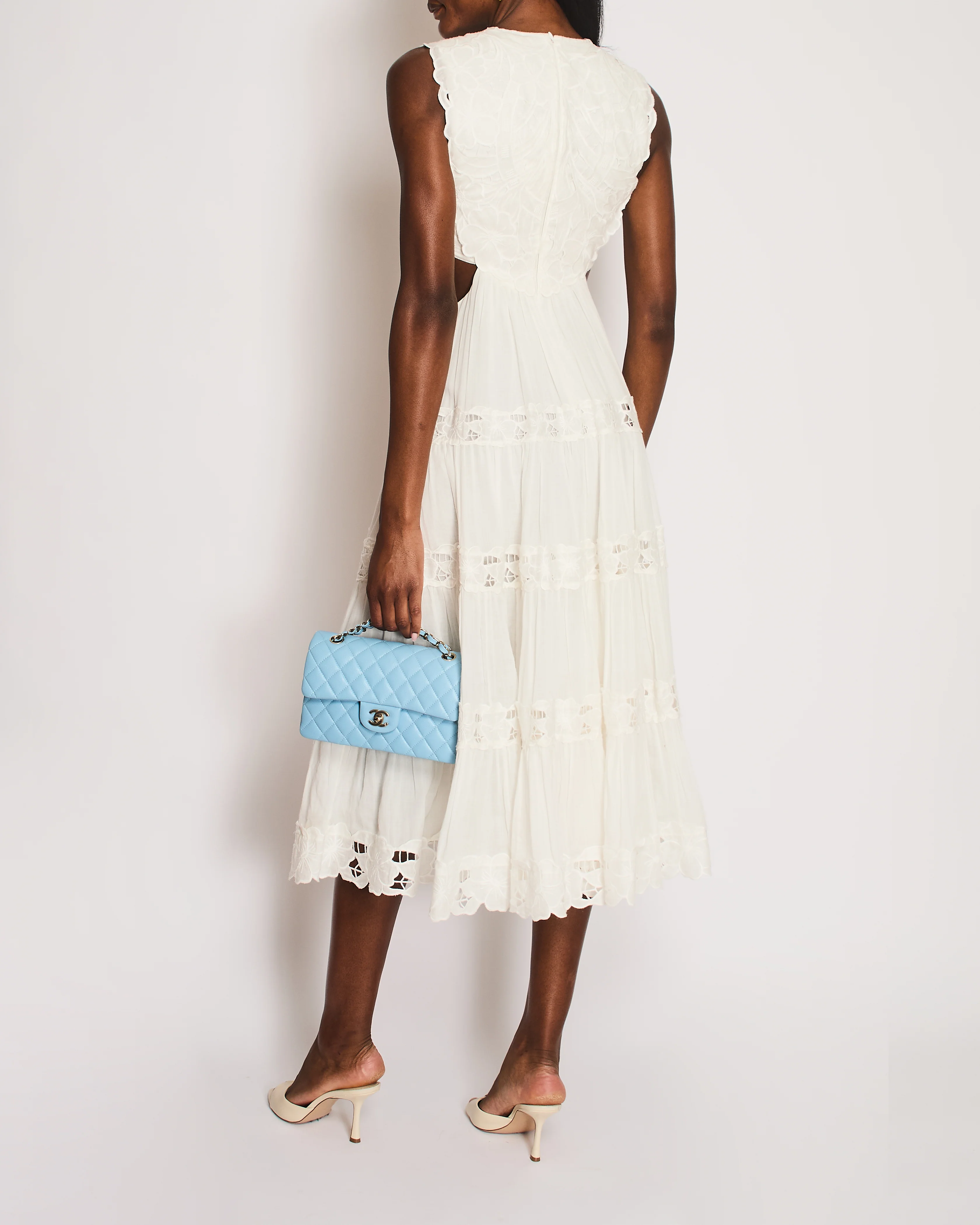 Zimmermann White Embroidered Cutout Maxi Dress Size 1 (UK 10) - Image 4